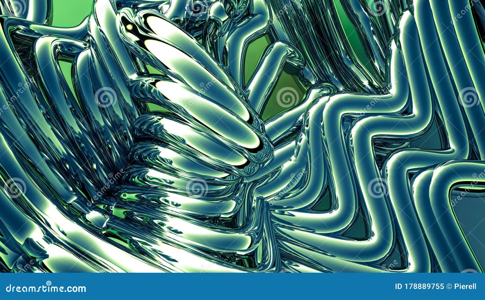 Green Metallic Background. 3d Illustration, 3d Rendering Stock