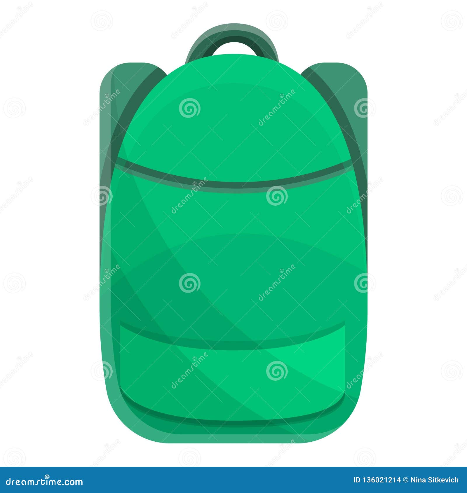 Green Modern Backpack Icon, Cartoon Style Stock Vector - Illustration ...