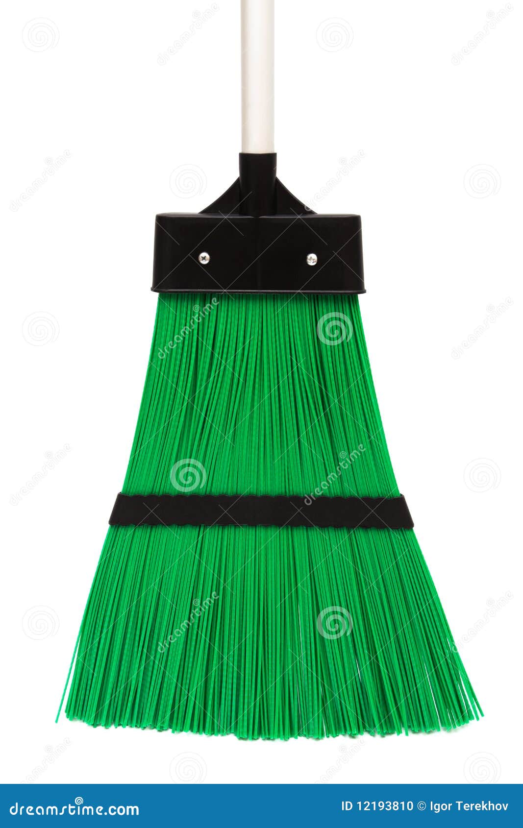 Green and modern broom stock photo. Image of domestic - 12193810