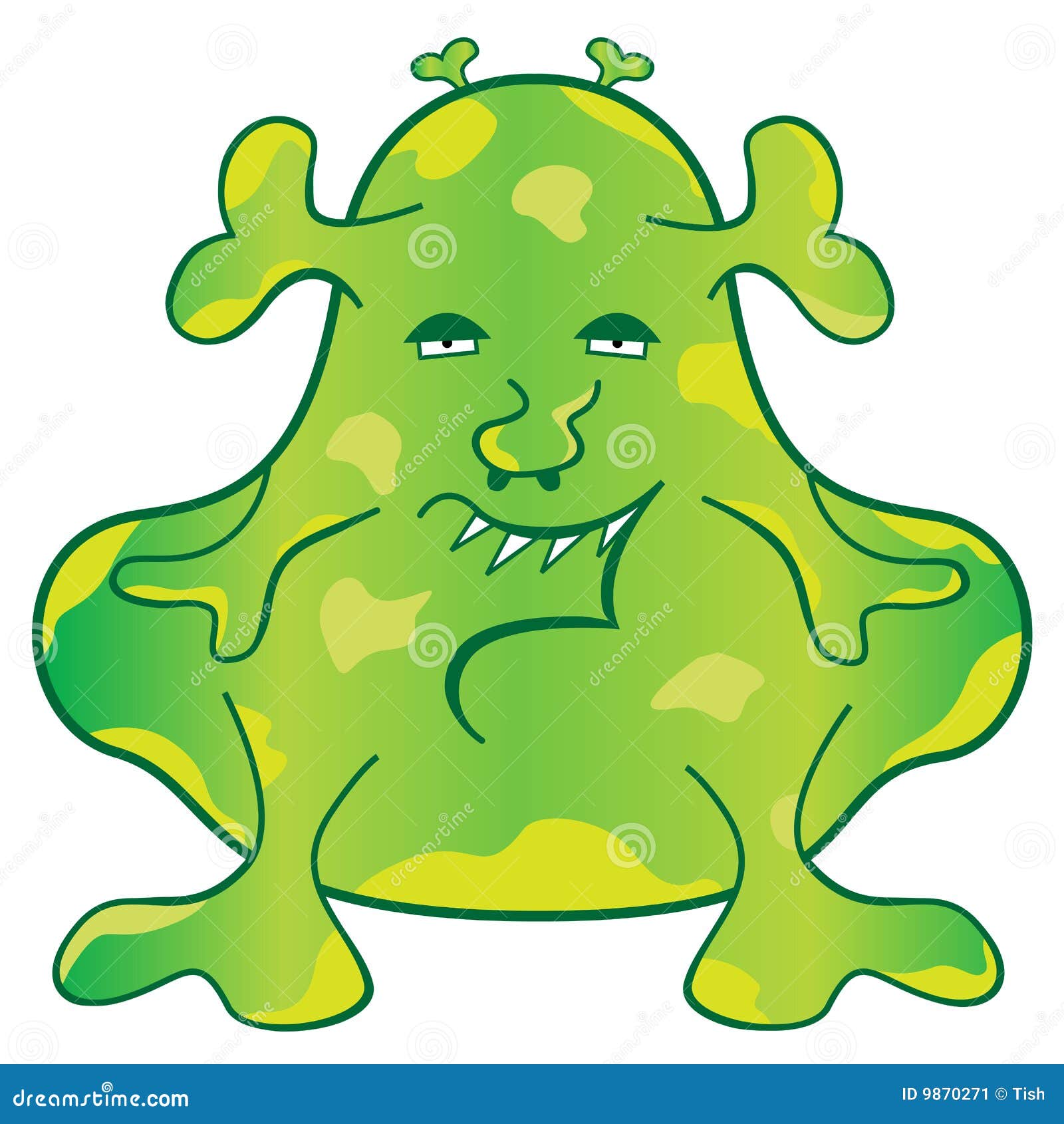 Green Monster Cartoon Character Stock Vector - Illustration of humorous