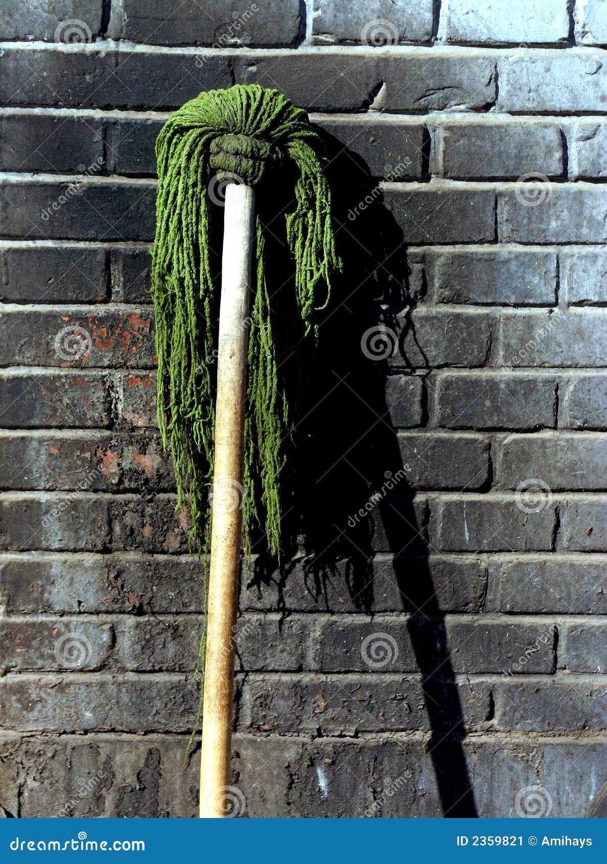 Green Mop stock image. Image of stick, brick, still, unique 2359821