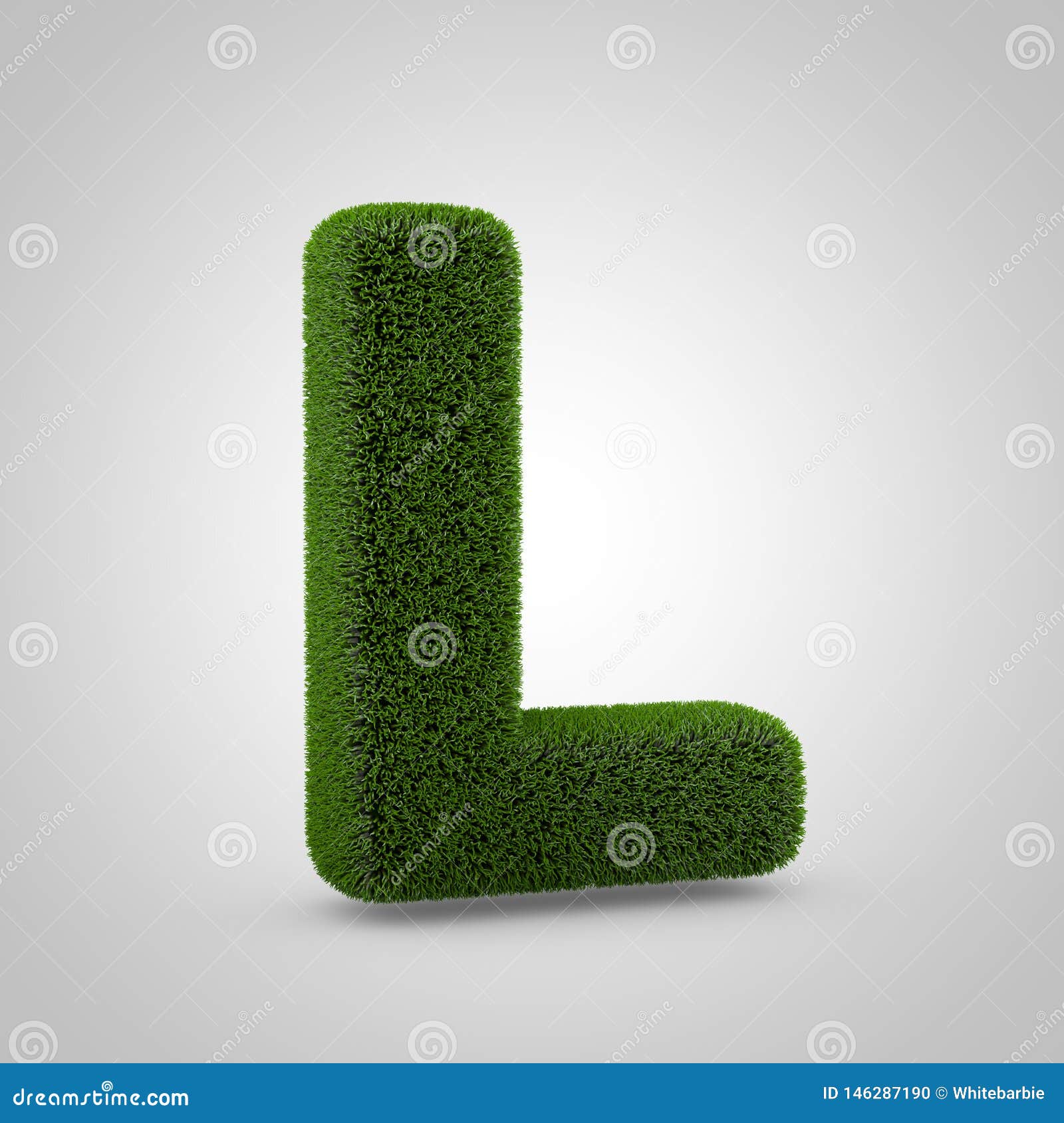 Green Moss Uppercase Letter L Isolated on White Background Stock ...