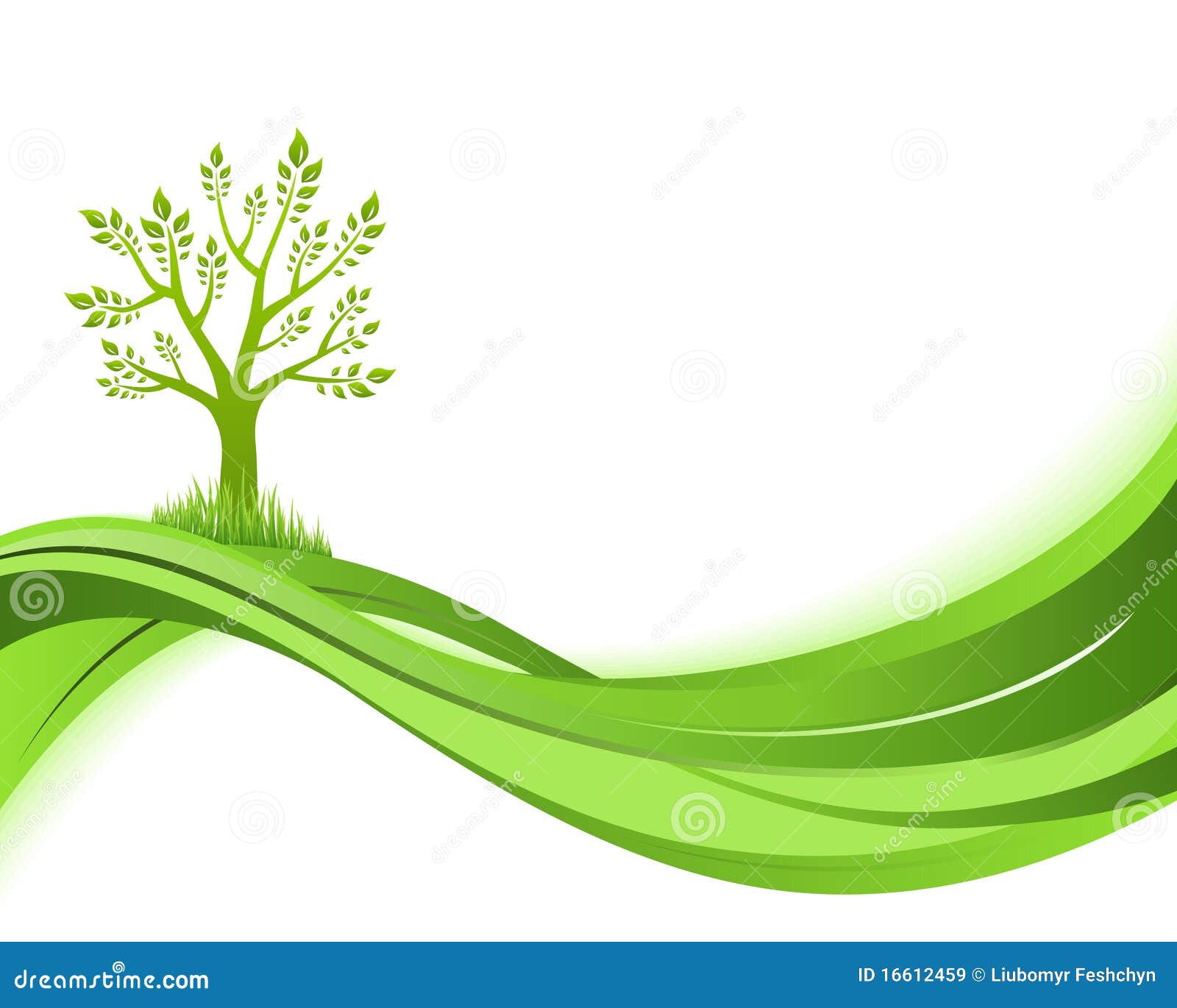 Green Nature Background. Eco Concept Illustration Stock Vector