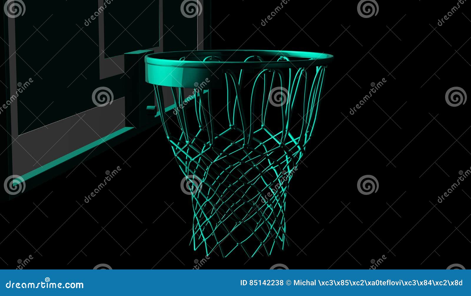 Green Net of a Basketball Hoop on Various Material and Background