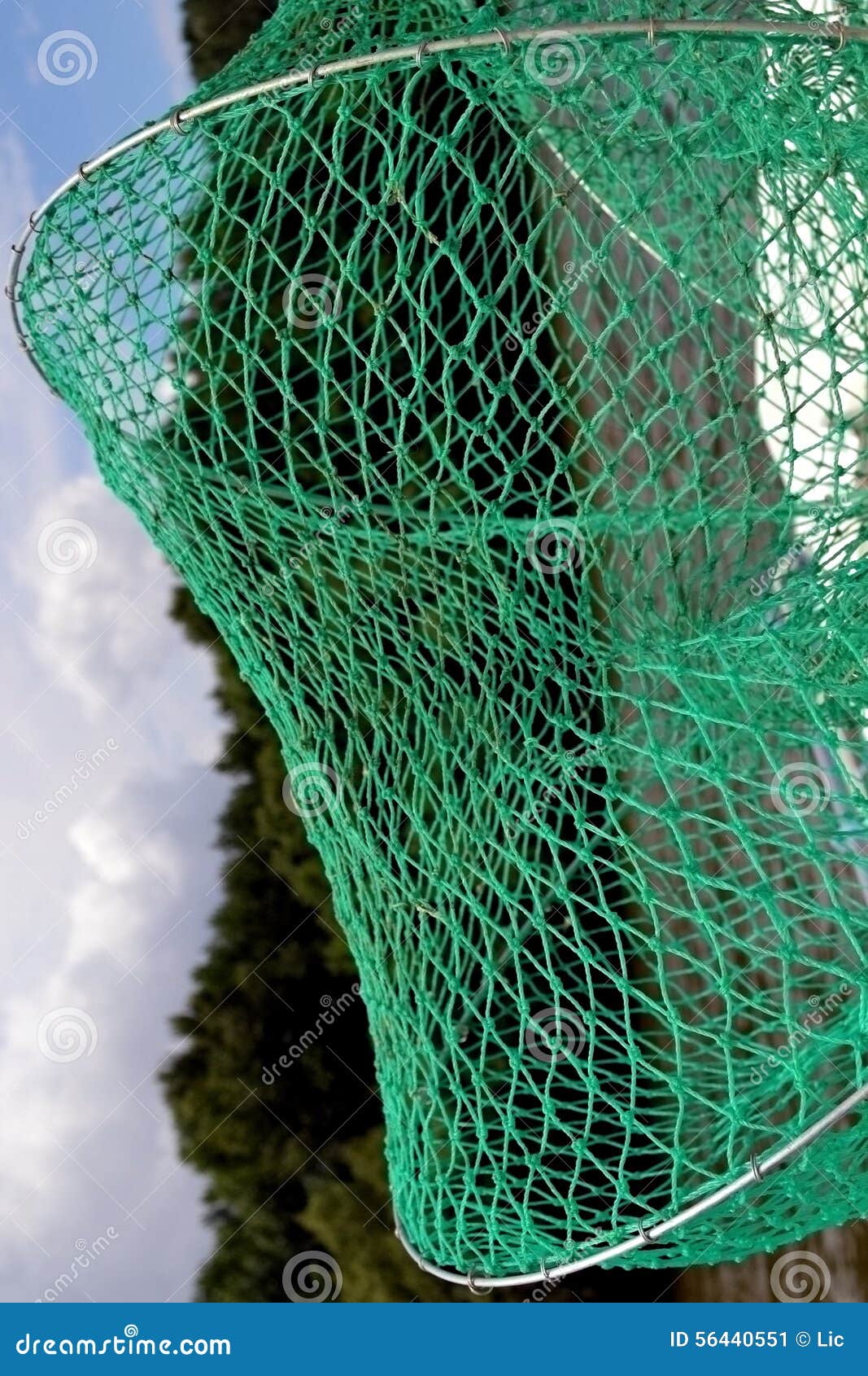 Green net for fish stock image. Image of post, shore - 56440551