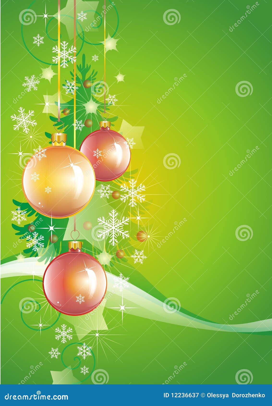 Green New Year Background Vertical Stock Illustration - Illustration of ...