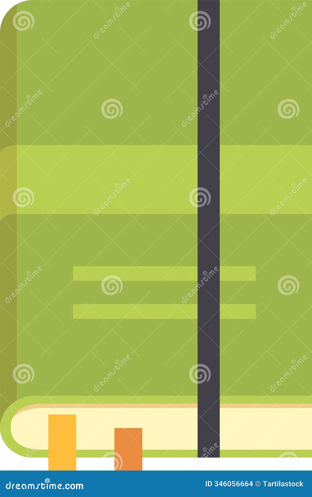 green notebook with bookmarks and elastic closure for notes, journaling, and planning, perfect for students, teachers