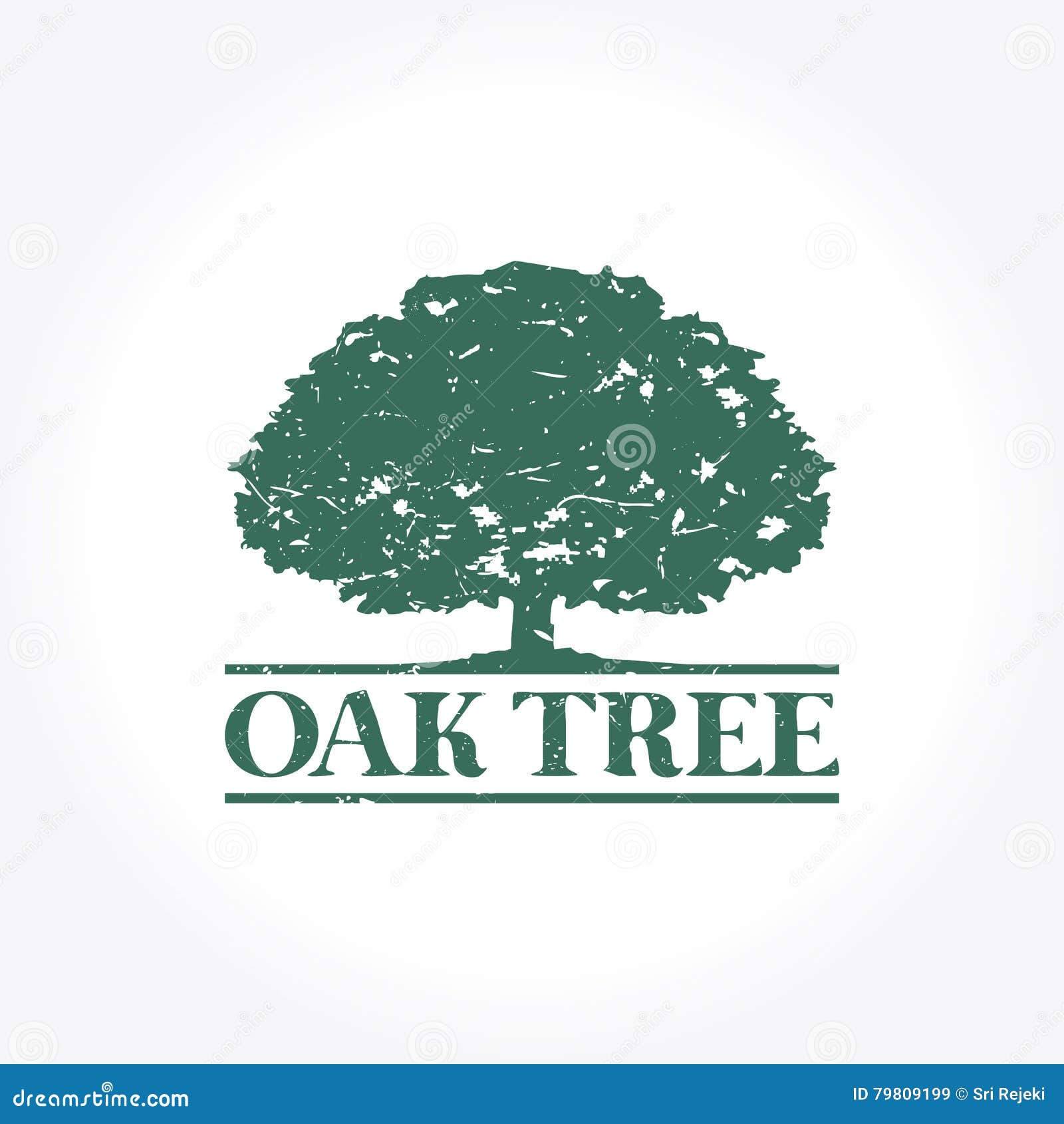 Green Oak Tree Logo stock vector. Illustration of simple - 79809199