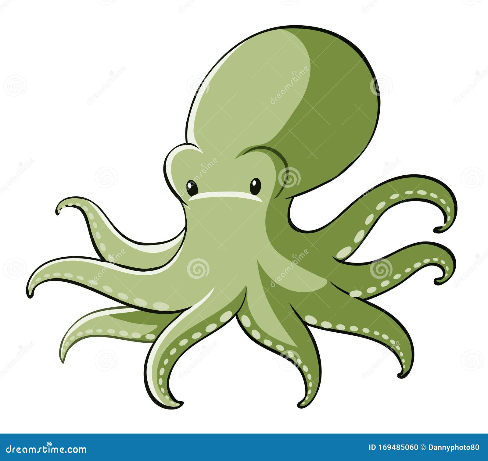 Green Octopus on White Background Stock Vector - Illustration of living ...