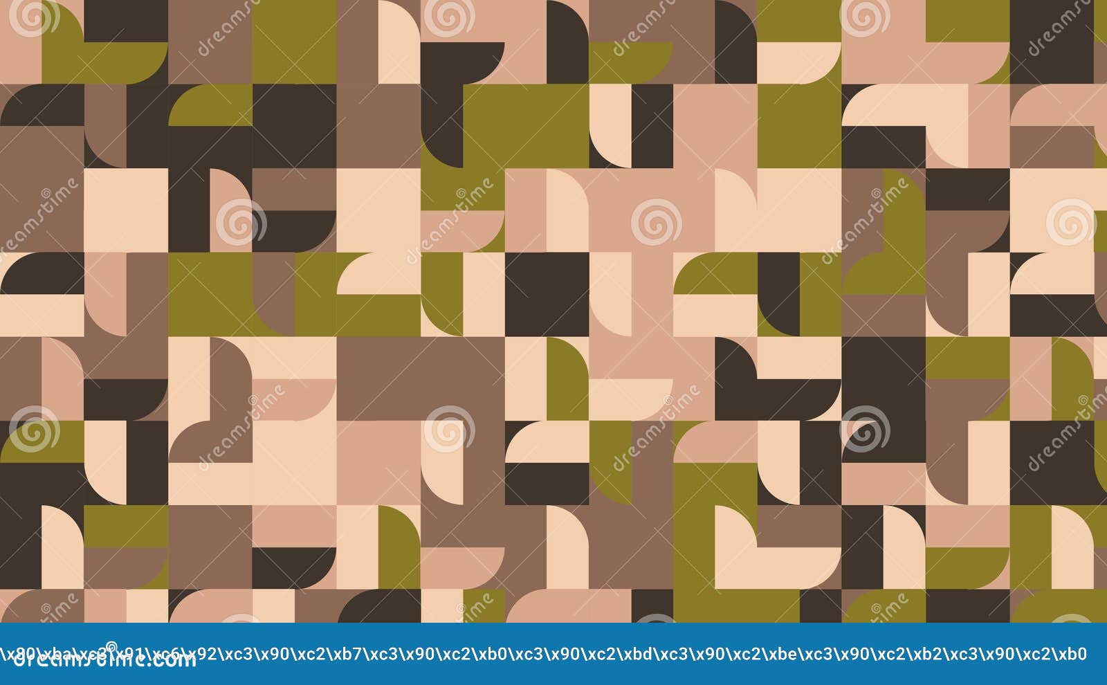 green, olive, brown and beige geometric pattern, seamless wallpaper for fabric, tile and tablecloth