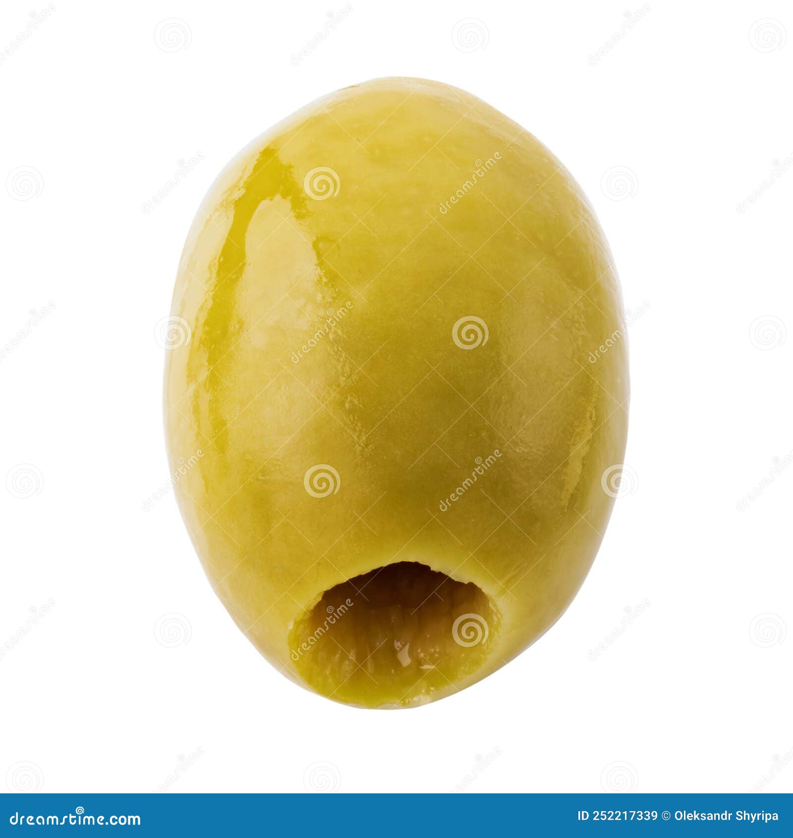 Green Olive Isolated on White Background. File Contains Clipping Path