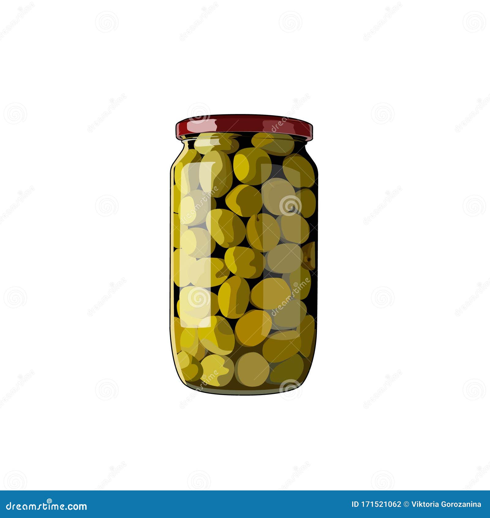 Olive Vector Clip Art Set. Bio Food Illustration , Green Plant With