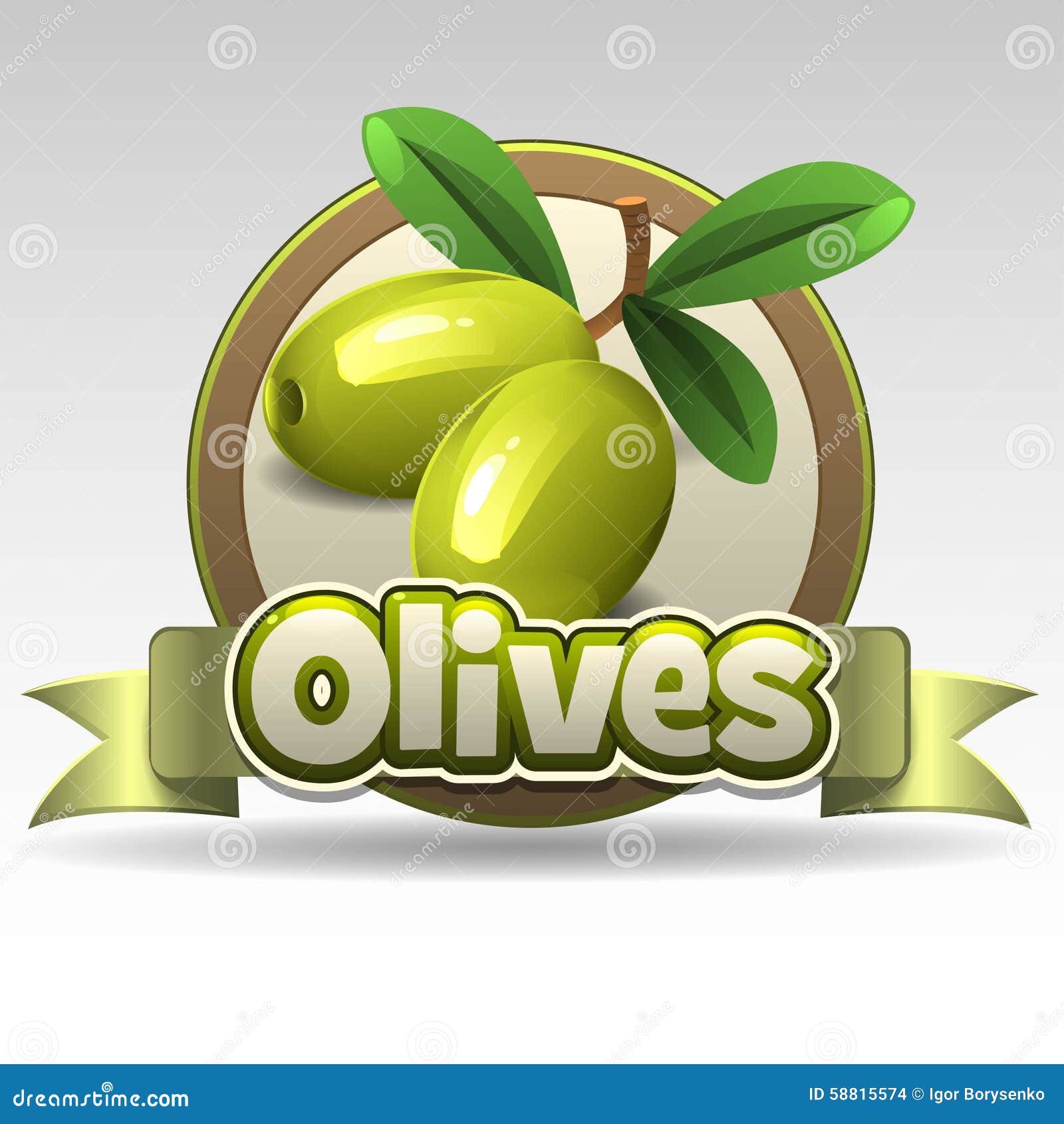 Green olives label stock vector. Illustration of plant 58815574