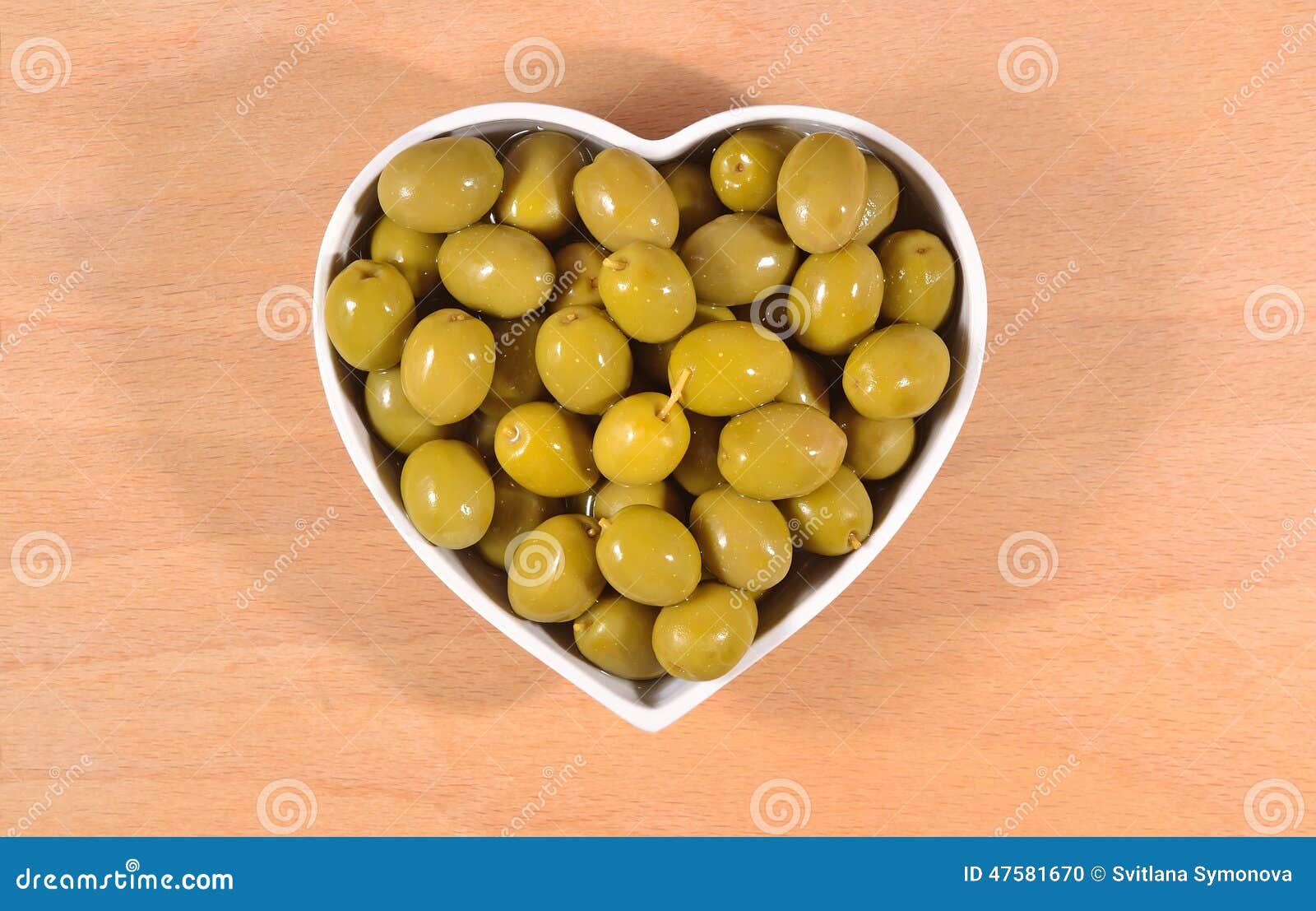 Green Olives in Plate in Form of Heart Stock Photo Image of