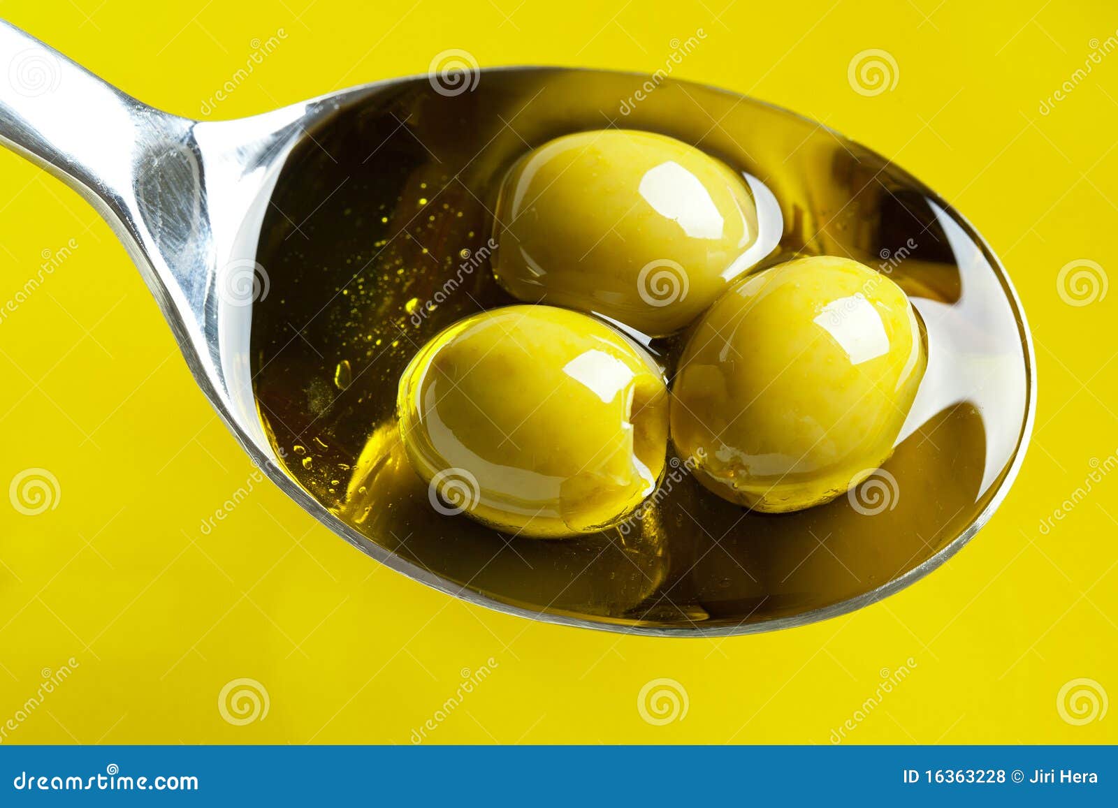 Green Olives in Spoon with Olive Oil Stock Photo Image of healthy