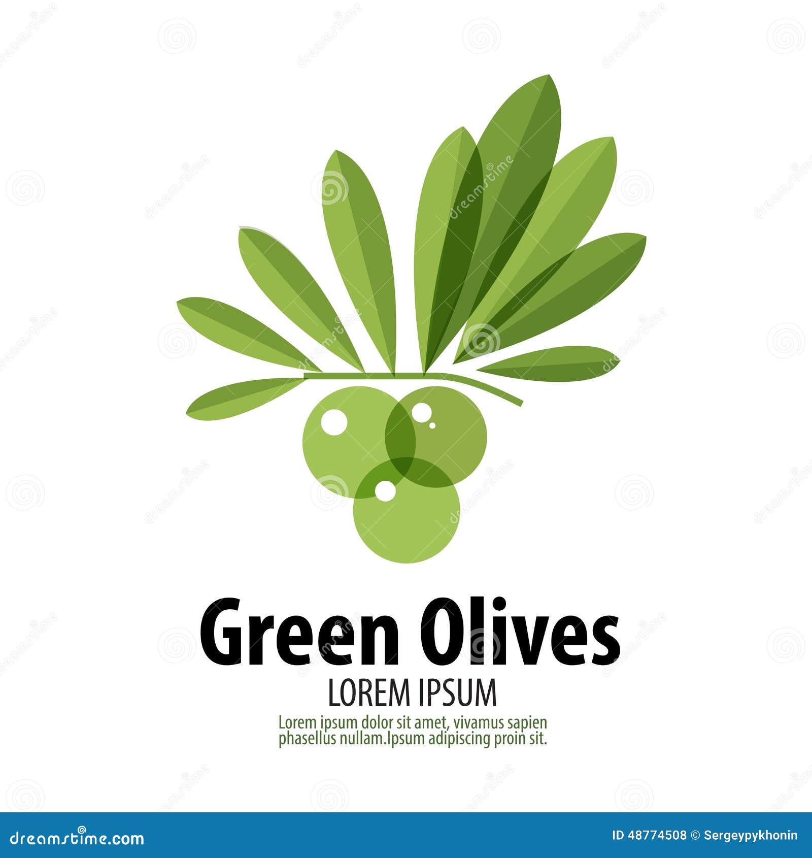 Green Olives Vector Logo Design Template. Harvest Stock Vector Image