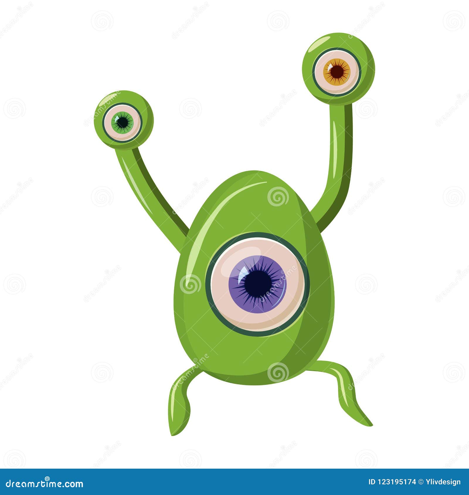 Green One Eye Alien Monster Icon, Cartoon Style Stock Illustration -  Illustration of futuristic, information: 123195174