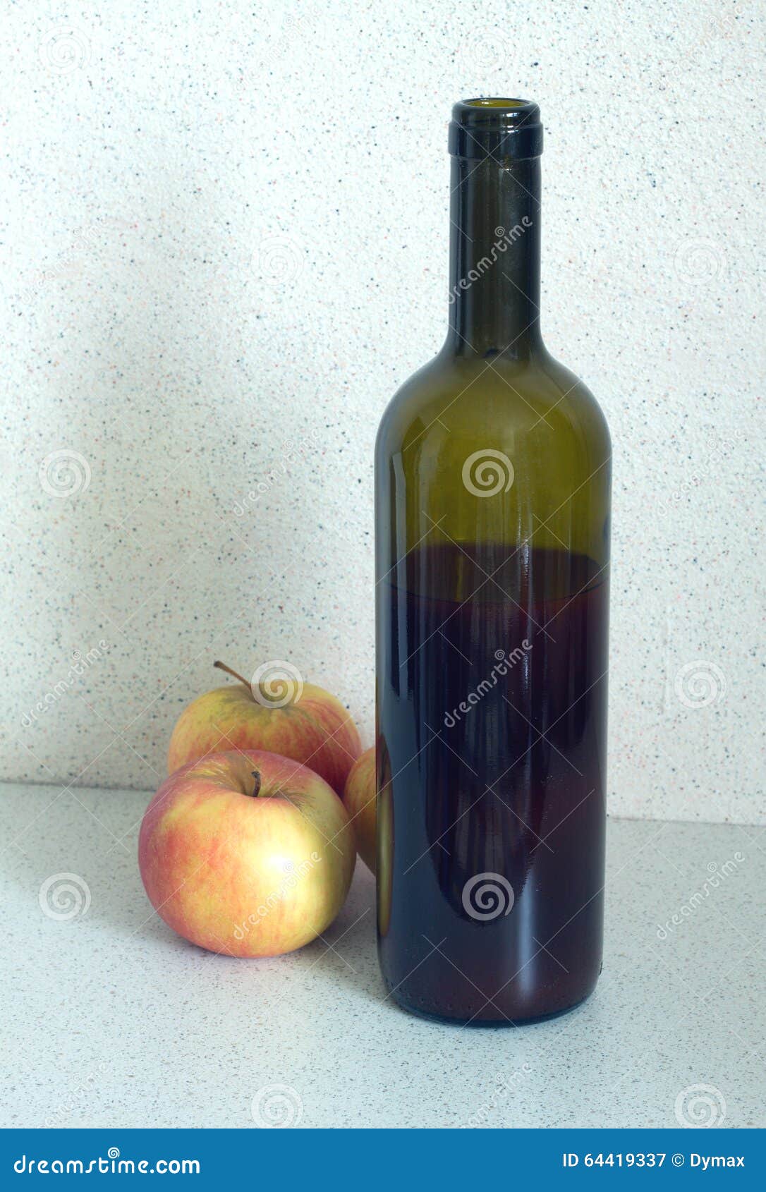 Green Opened Bottle With Sweet Red Wine And Apples Stock Image Image Of Life Industry 64419337