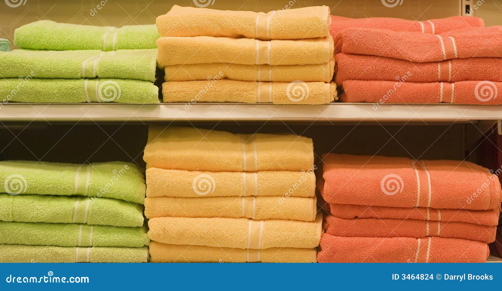 Green and Orange Towels stock photo. Image of pink, clean 3464824