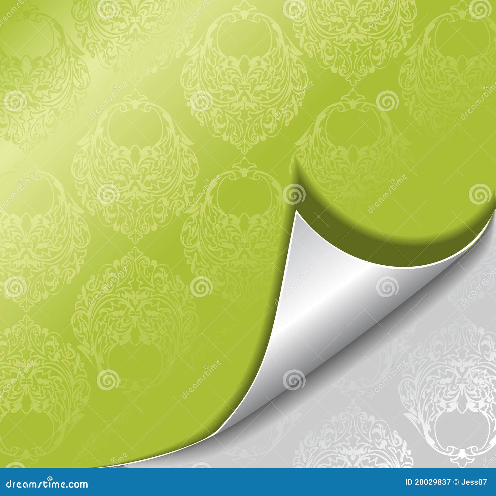 Green ornamental wallpaper stock illustration. Illustration of business