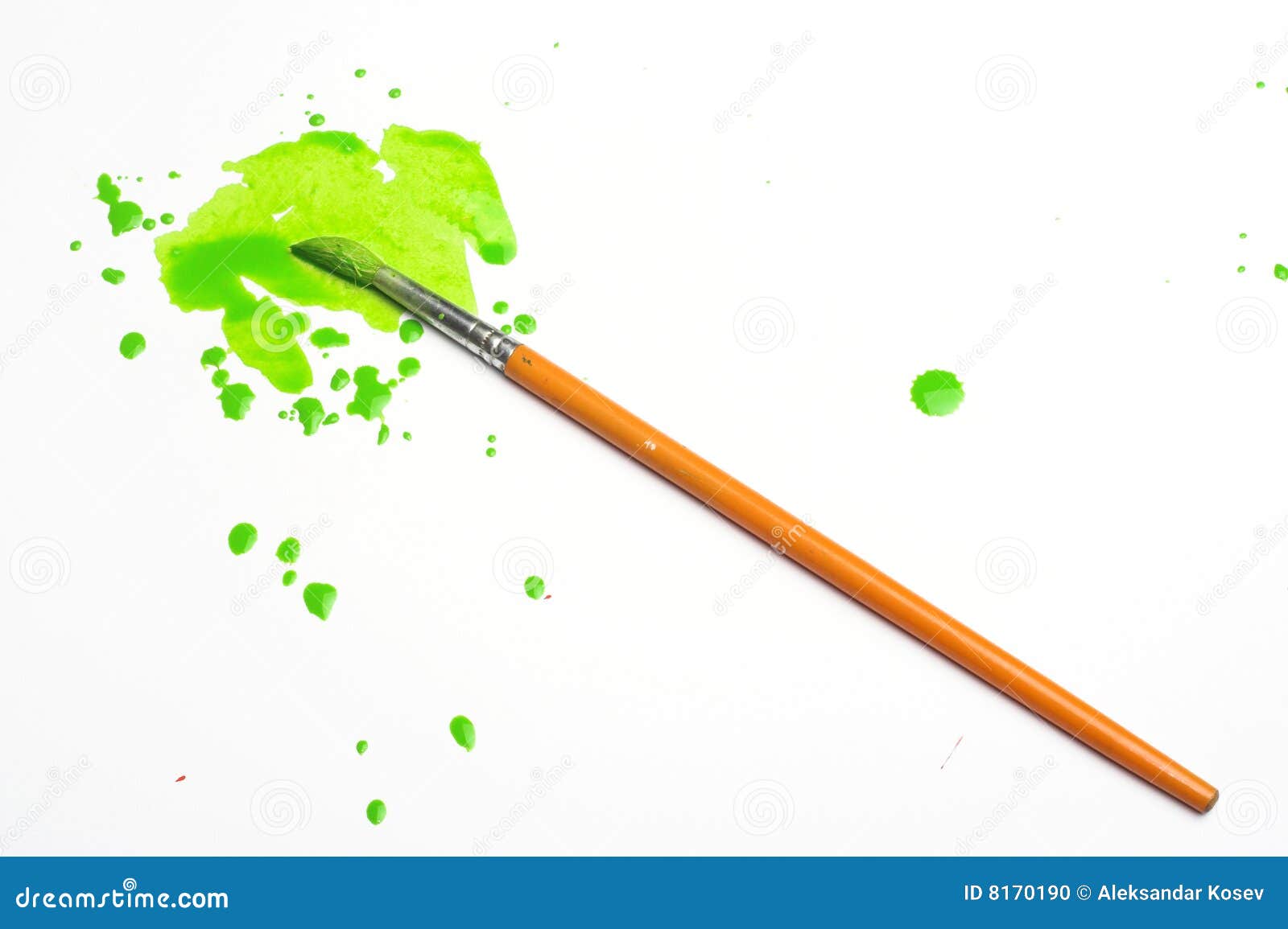 Green paint and brush stock photo. Image of color, brush 8170190