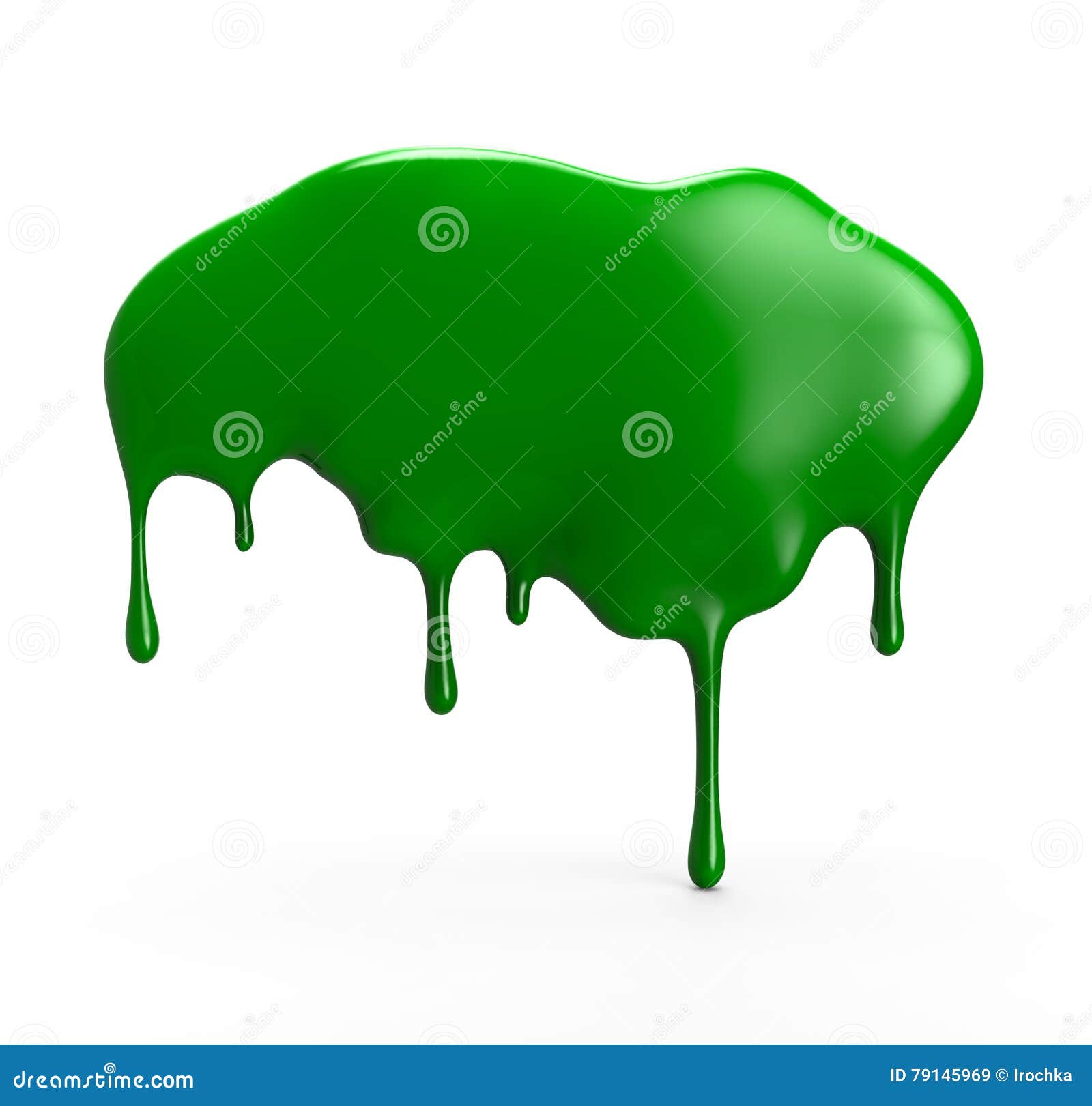Green Paint Dripping Isolated Over White Background Stock Illustration Illustration of