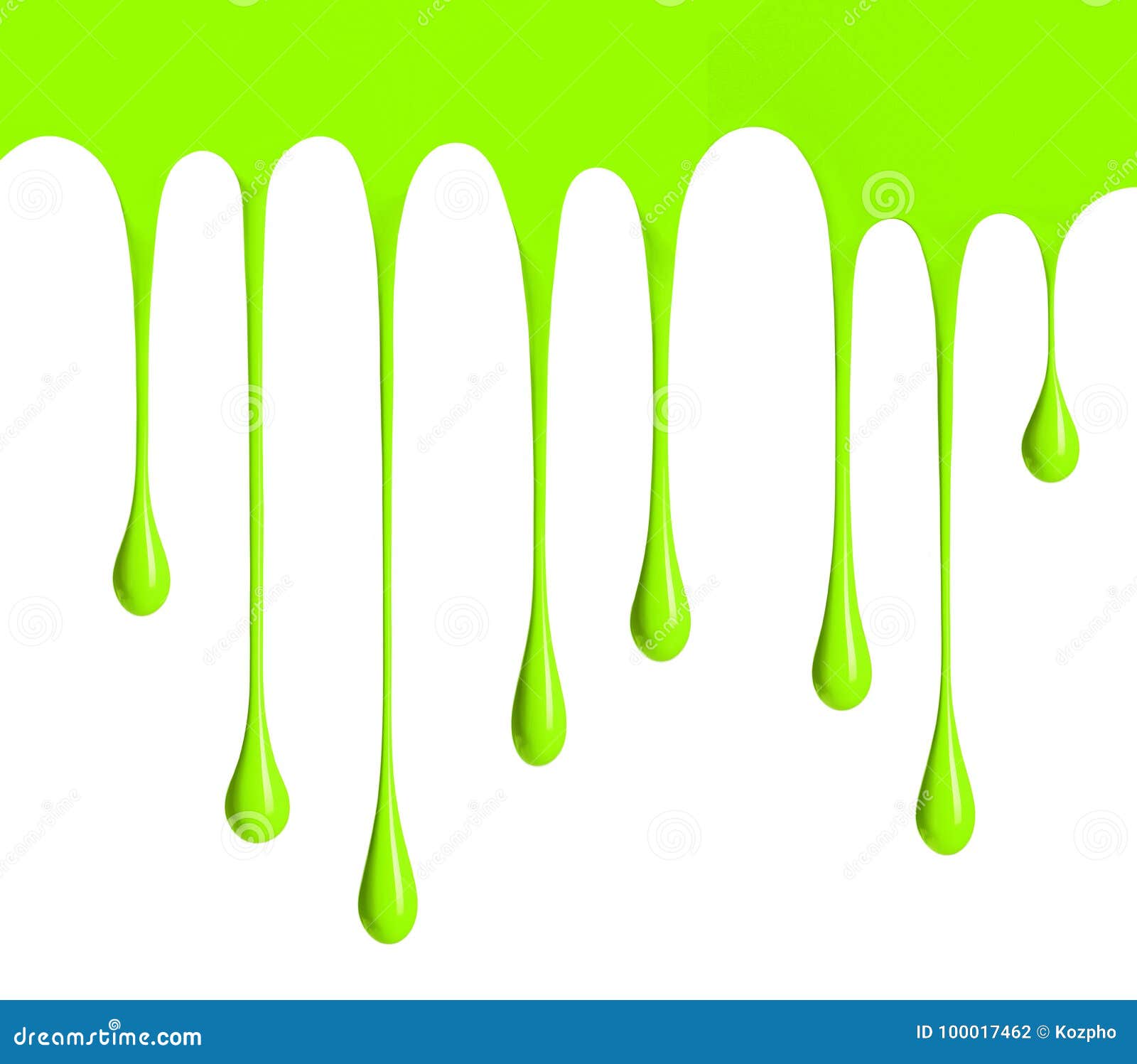 Green Paint Dripping on White Background Stock Photo Image of flow