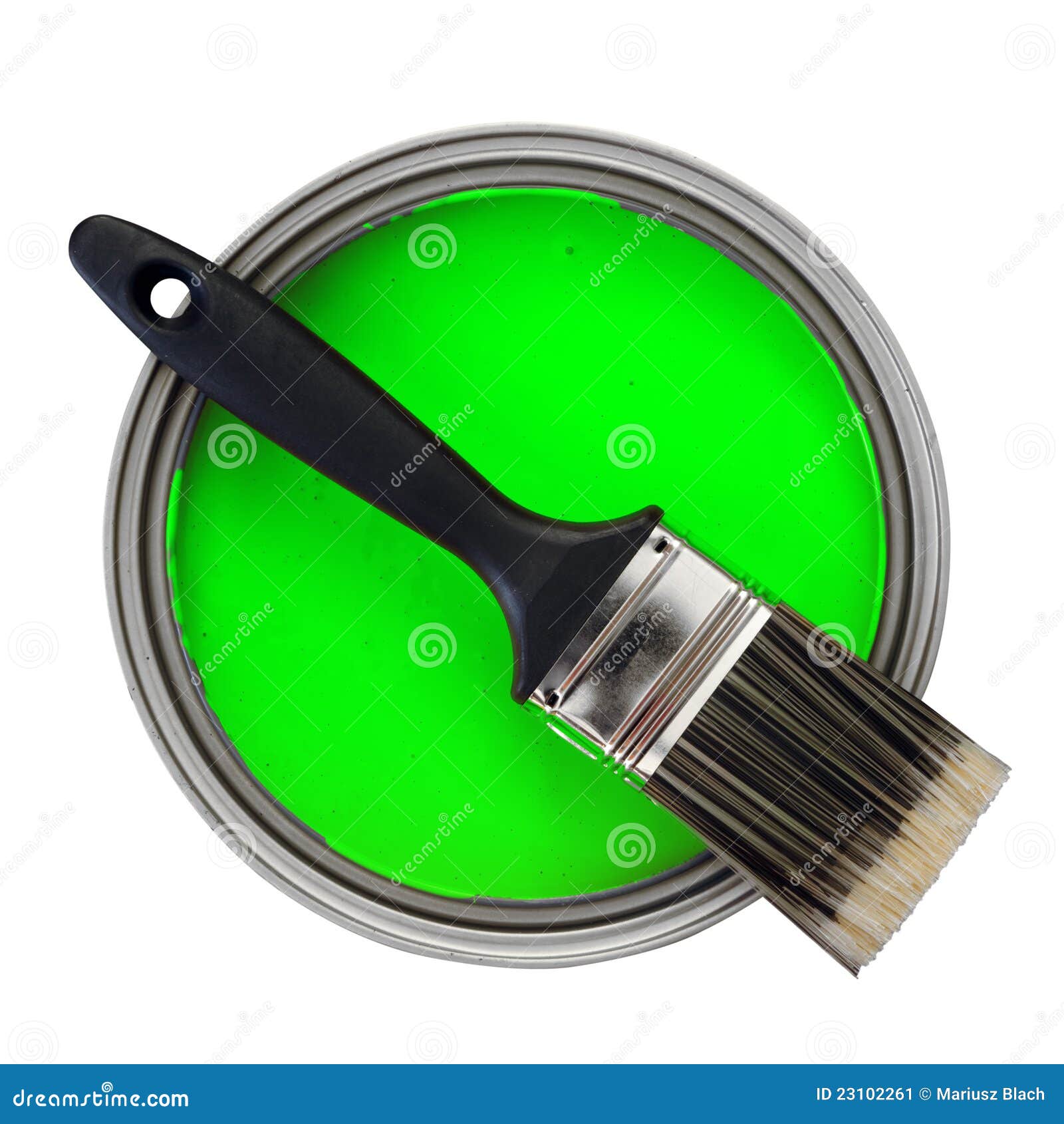 Green Paint with Paintbrush Stock Image - Image of concept, tool: 23102261