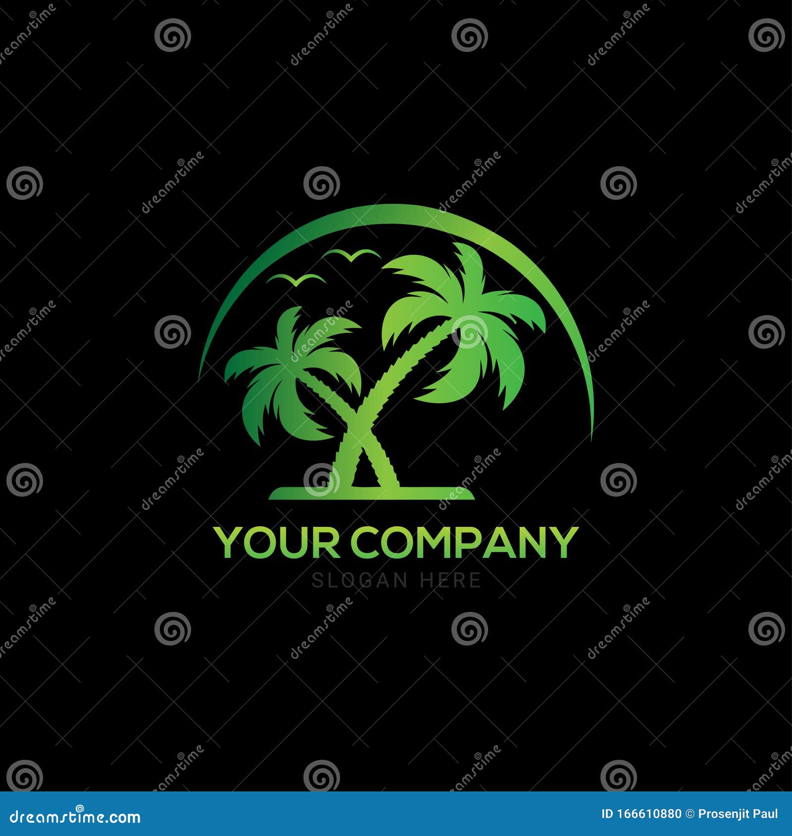 Green Palm Tree, Tree Logo Design Stock Vector - Illustration of design ...