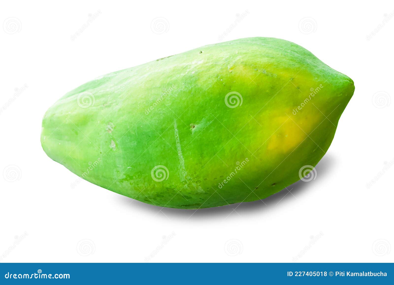 Green Papaya Isolated on a White Background Stock Photo - Image of