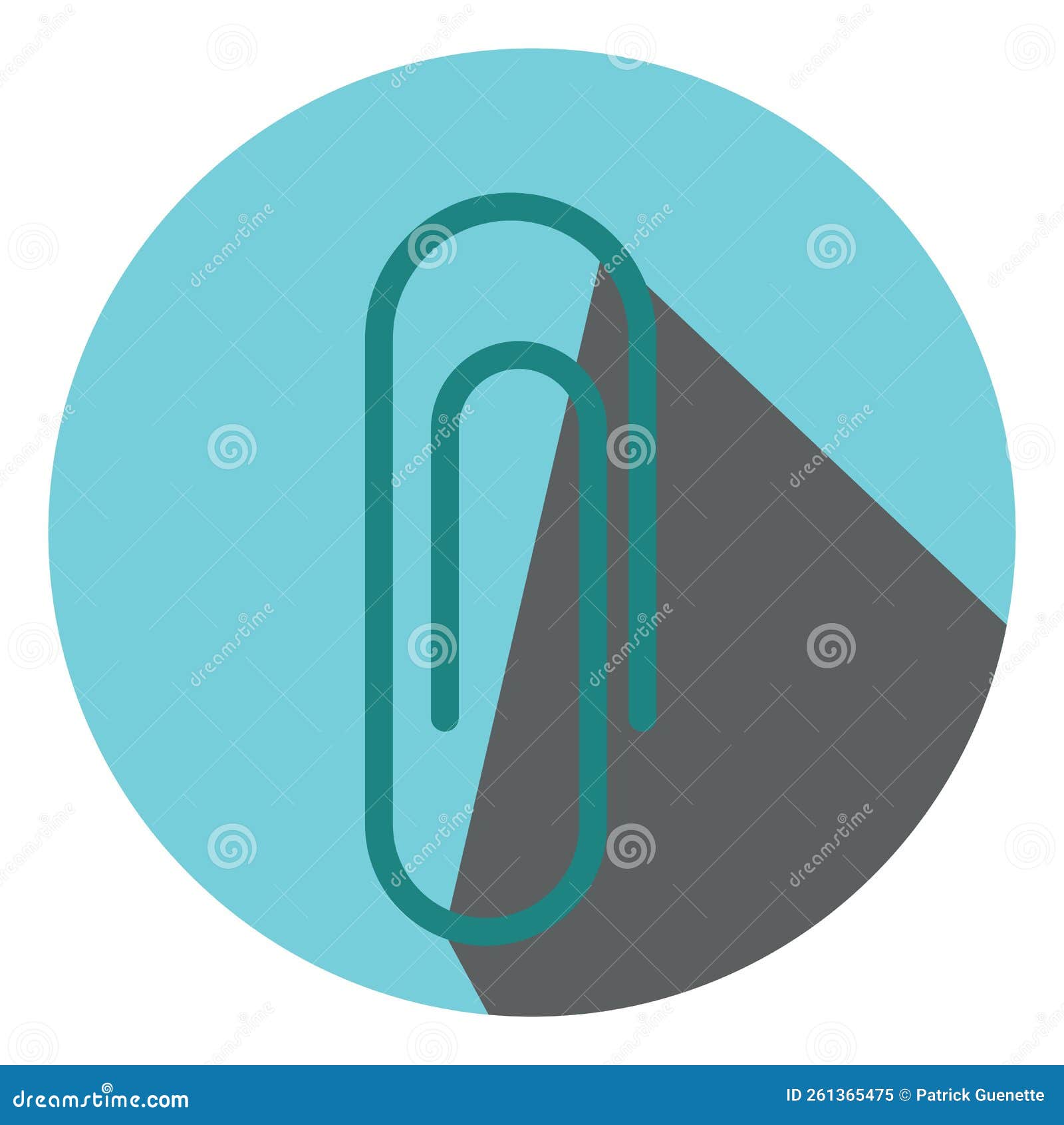 Green paper clip, icon stock vector. Illustration of school 261365475
