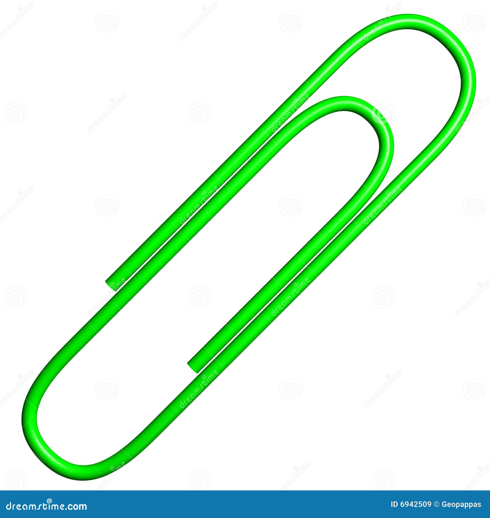 Green Paper Clip Paperclip stock illustration. Illustration of clip