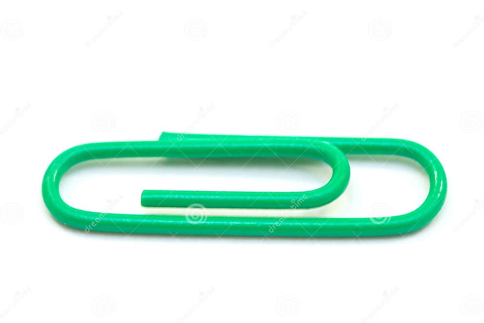 Green paper clips stock photo. Image of document, equipment 5142908