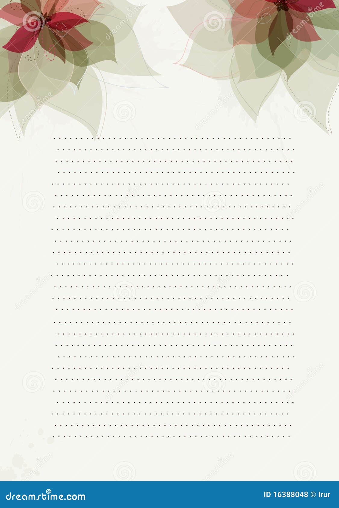 Green Paper Design Template With Flowers Stock Vector - Illustration