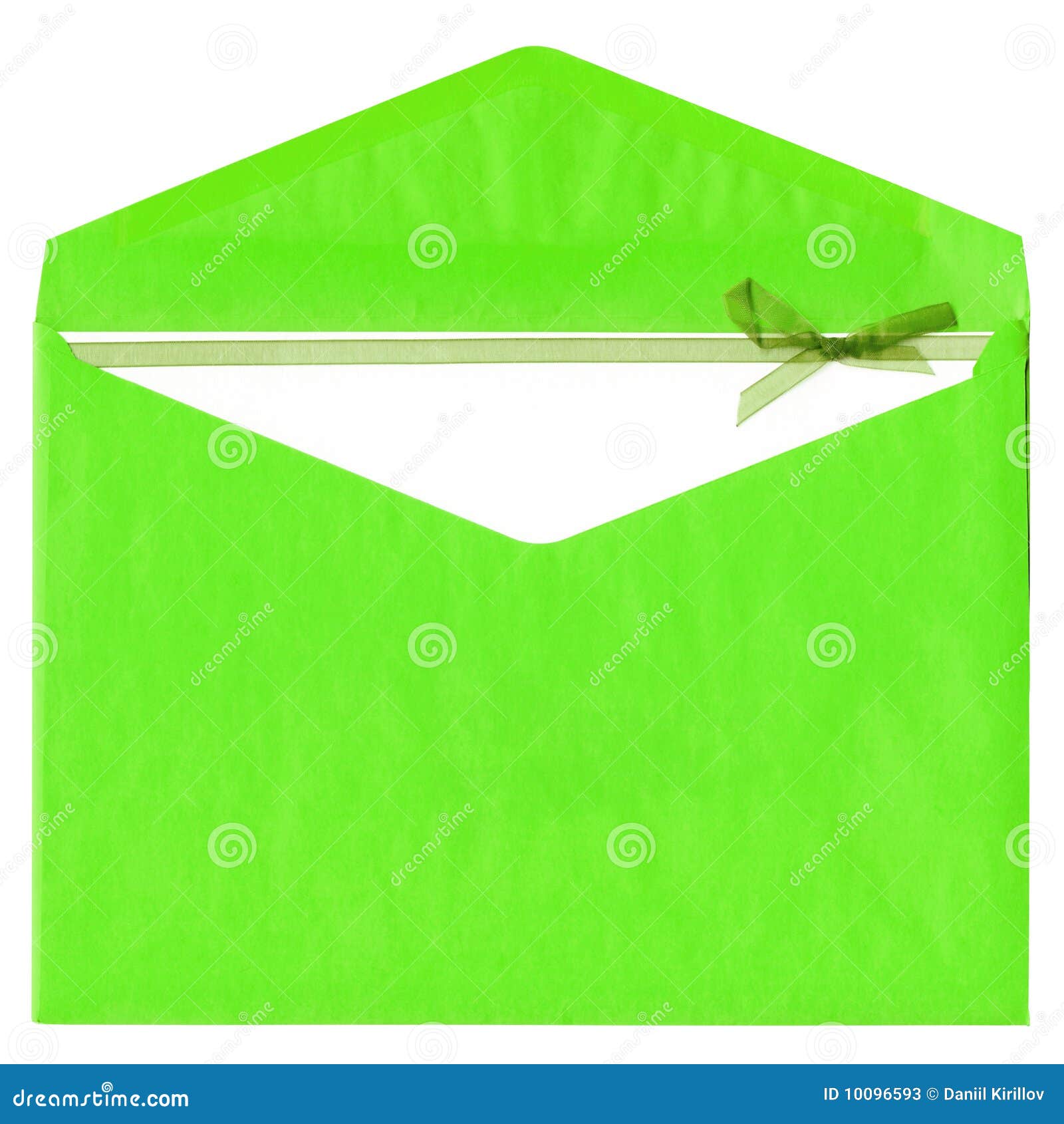 Green Paper Envelope With Bow Stock Image Image of holiday