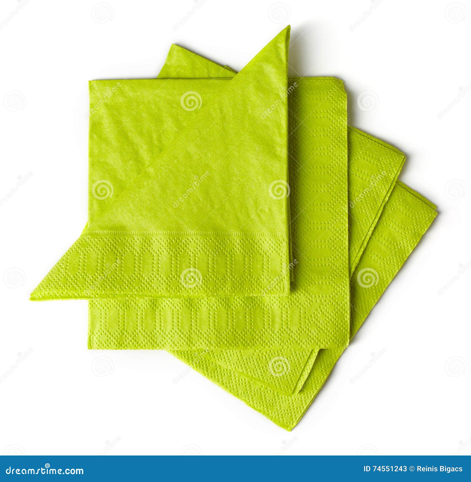 Green paper napkins stock image. Image of paper, shape 74551243