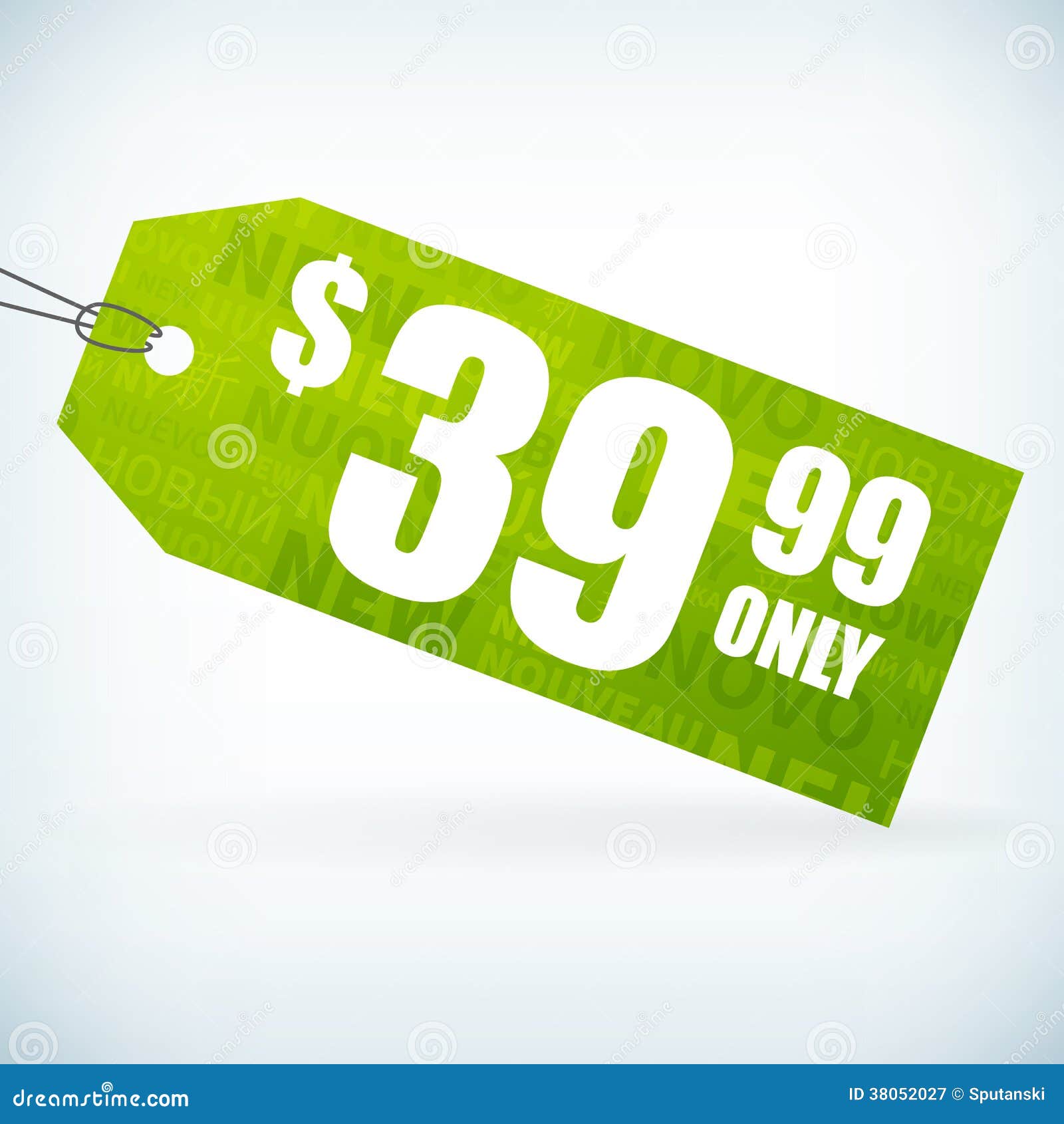 Green paper new price tag stock vector. Illustration of packaging