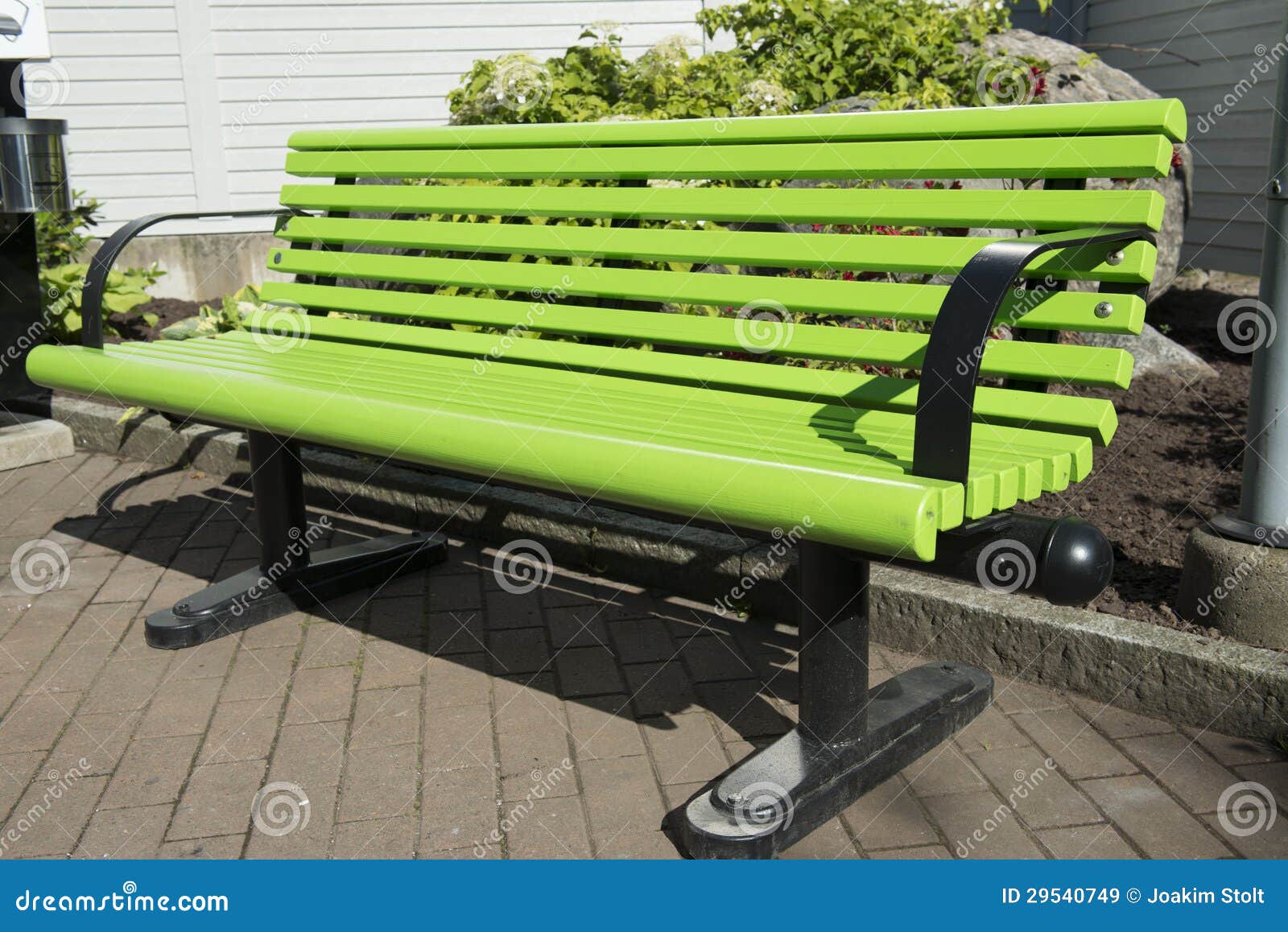 Green park bench stock image. Image of patio, plant, generic 29540749
