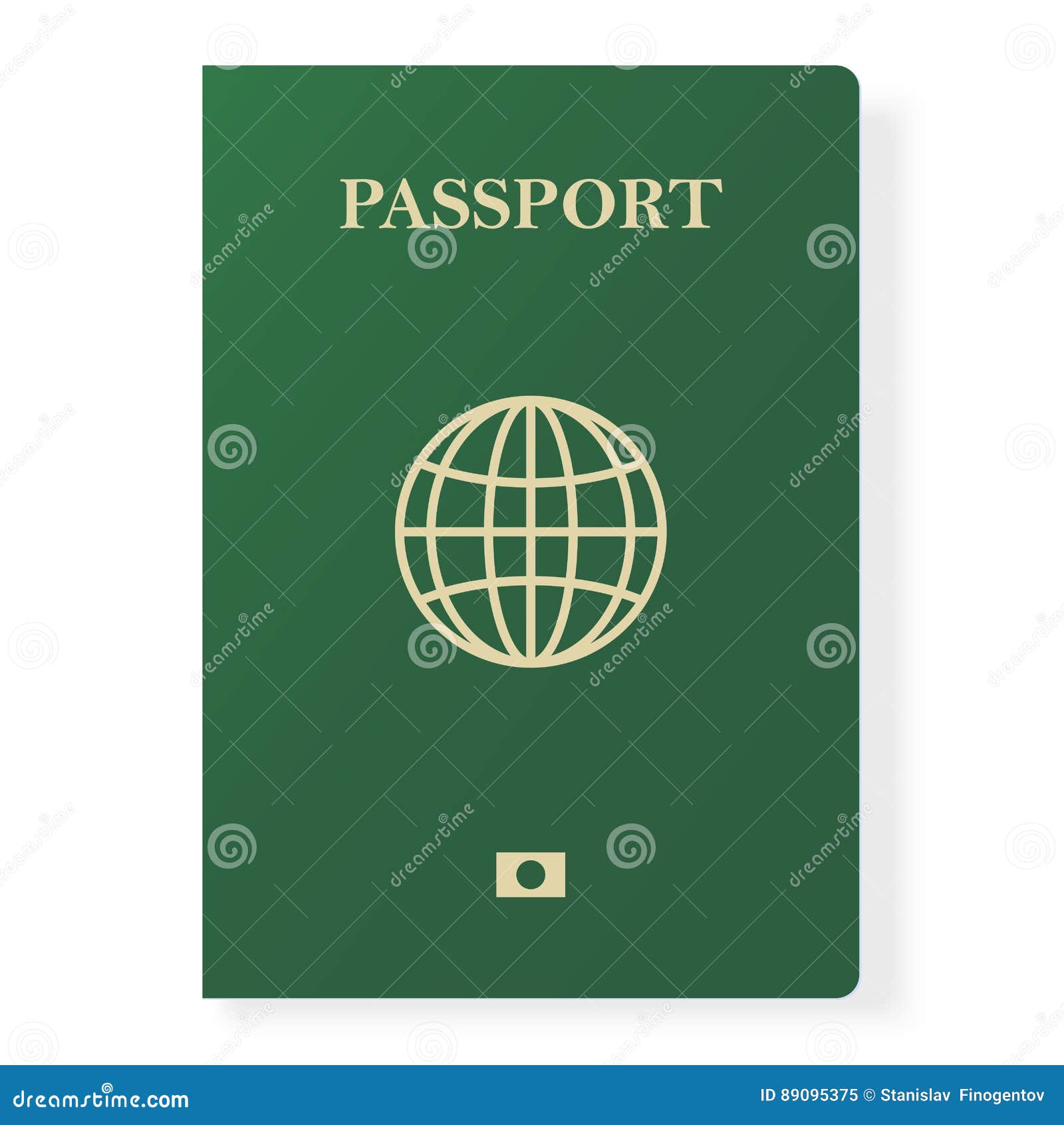 Green Passport Isolated on White. International Identification Document