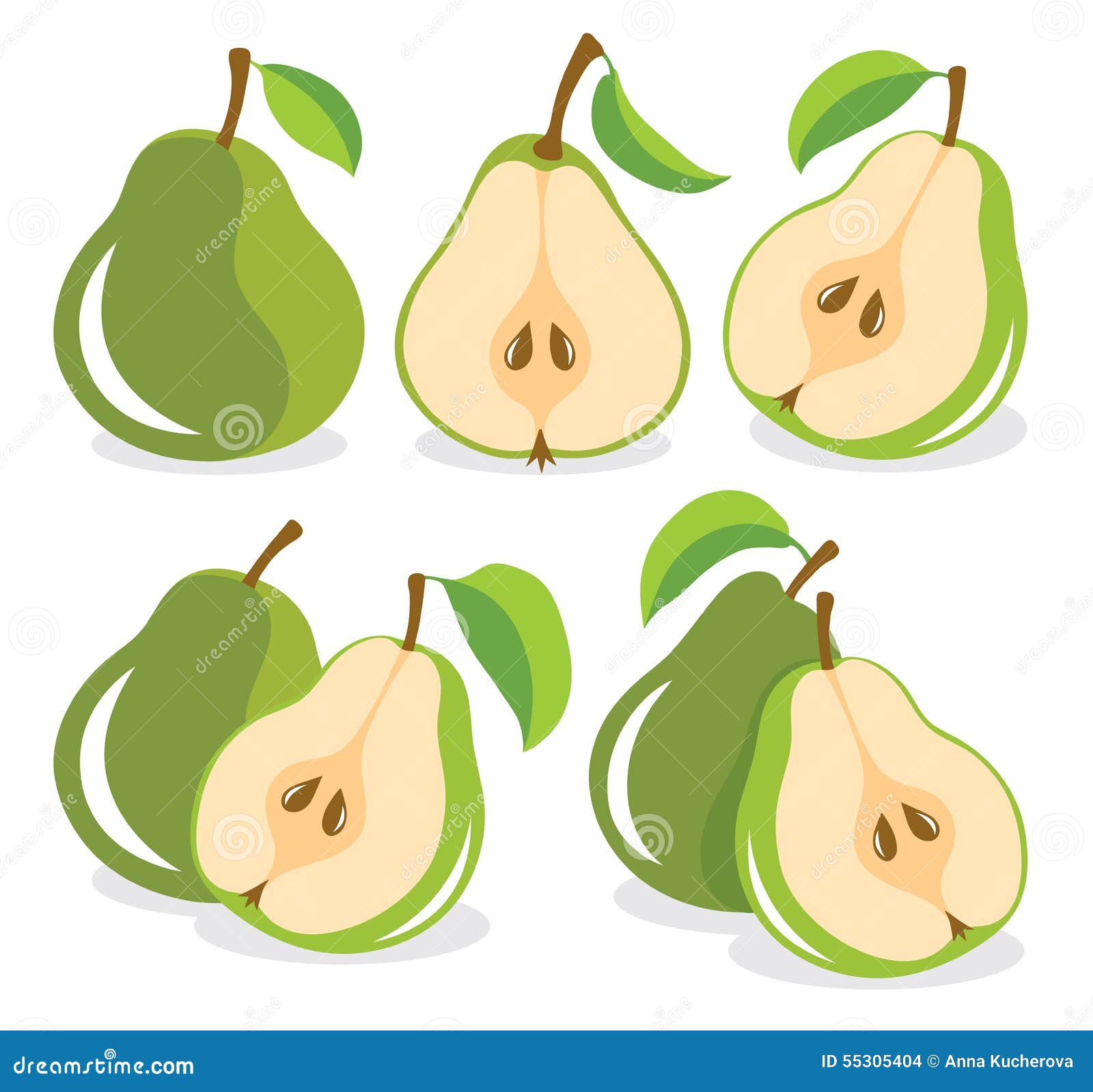 Green pears stock vector. Illustration of drawing, group 55305404