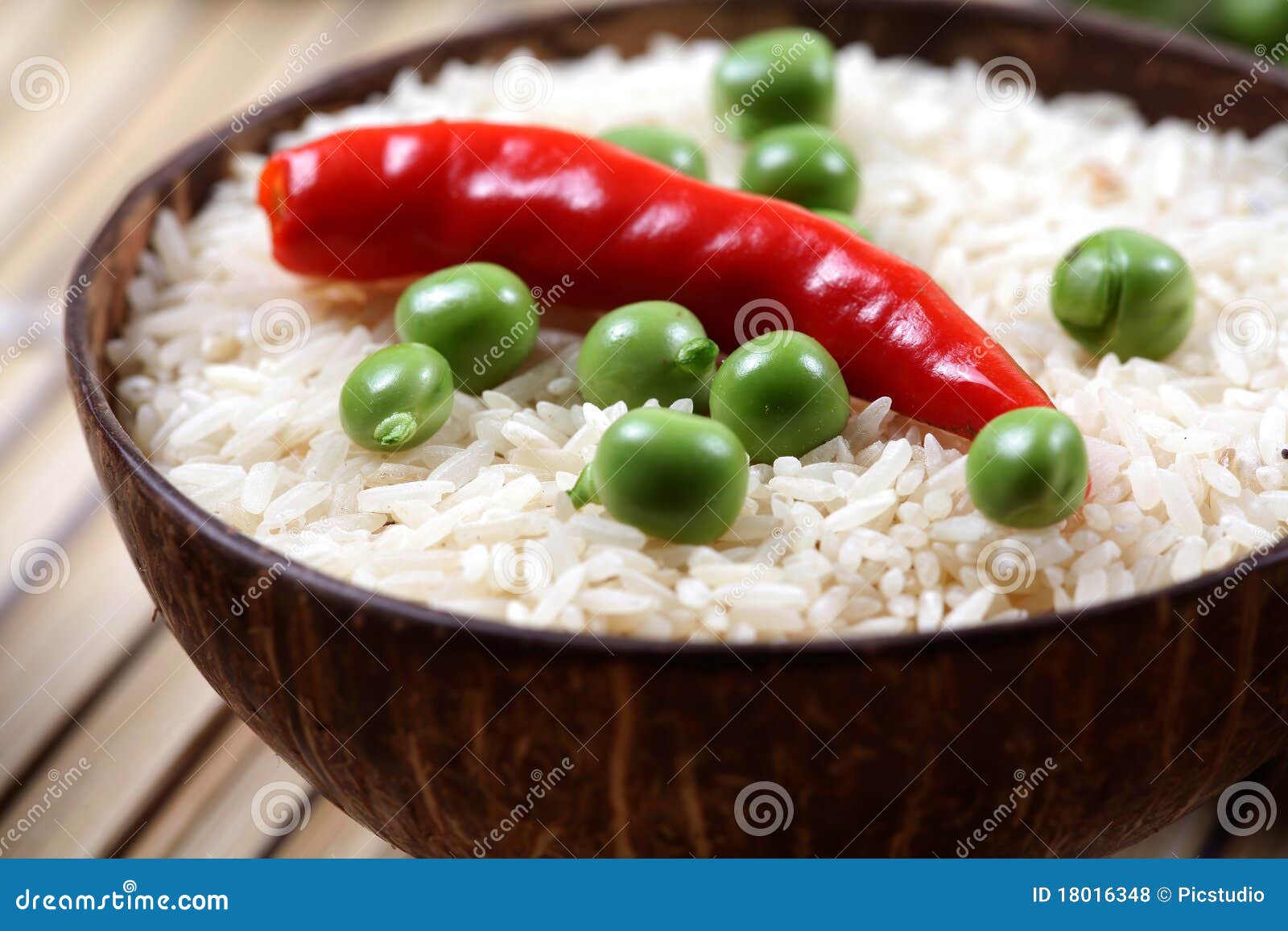 Green Peas and Basmati Rice Stock Photo Image of vegetable, blur