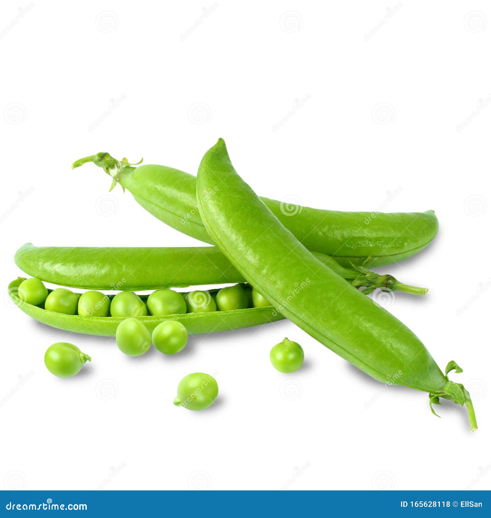 Green Peas in the Pod on a White Background Stock Photo Image of