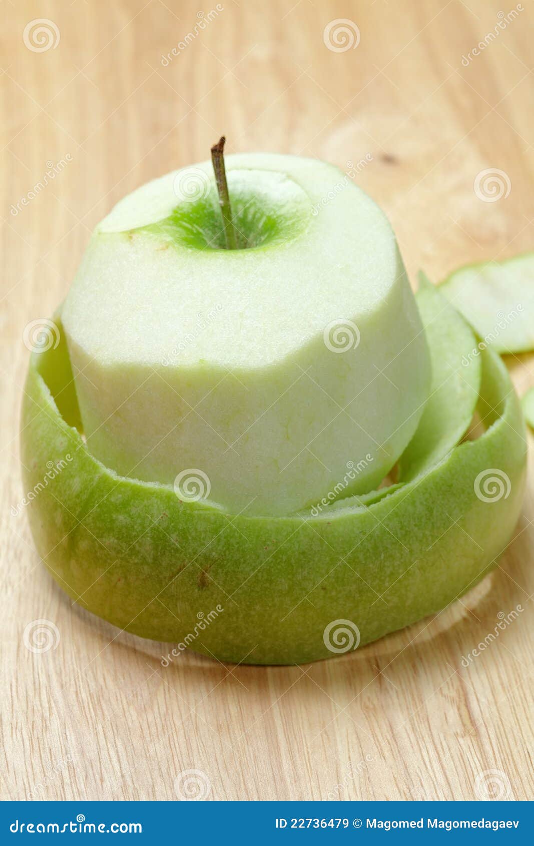 Green peeled apple stock image. Image of apple, novody 22736479