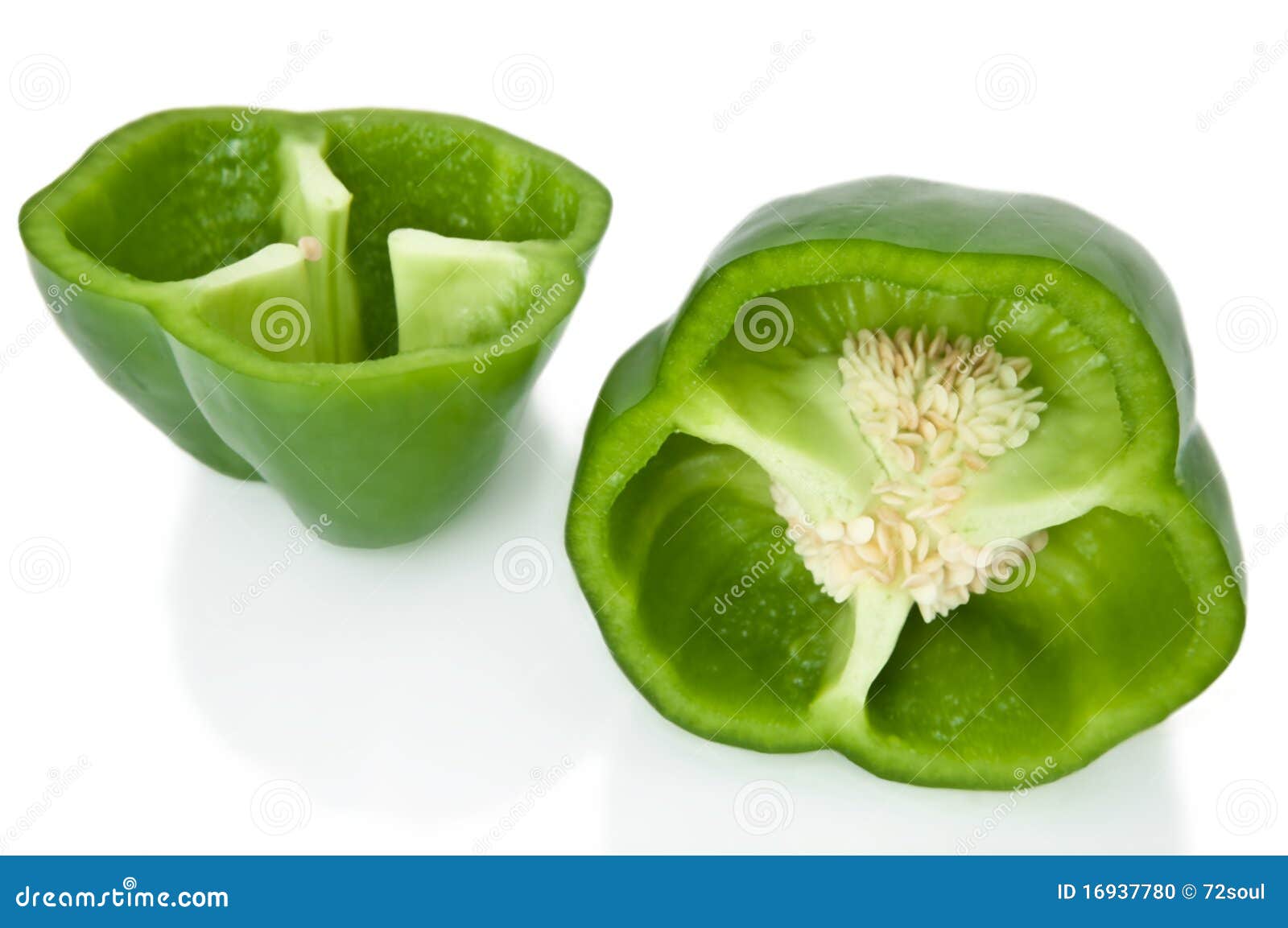 Green pepper portions. stock photo. Image of cross, organic 16937780