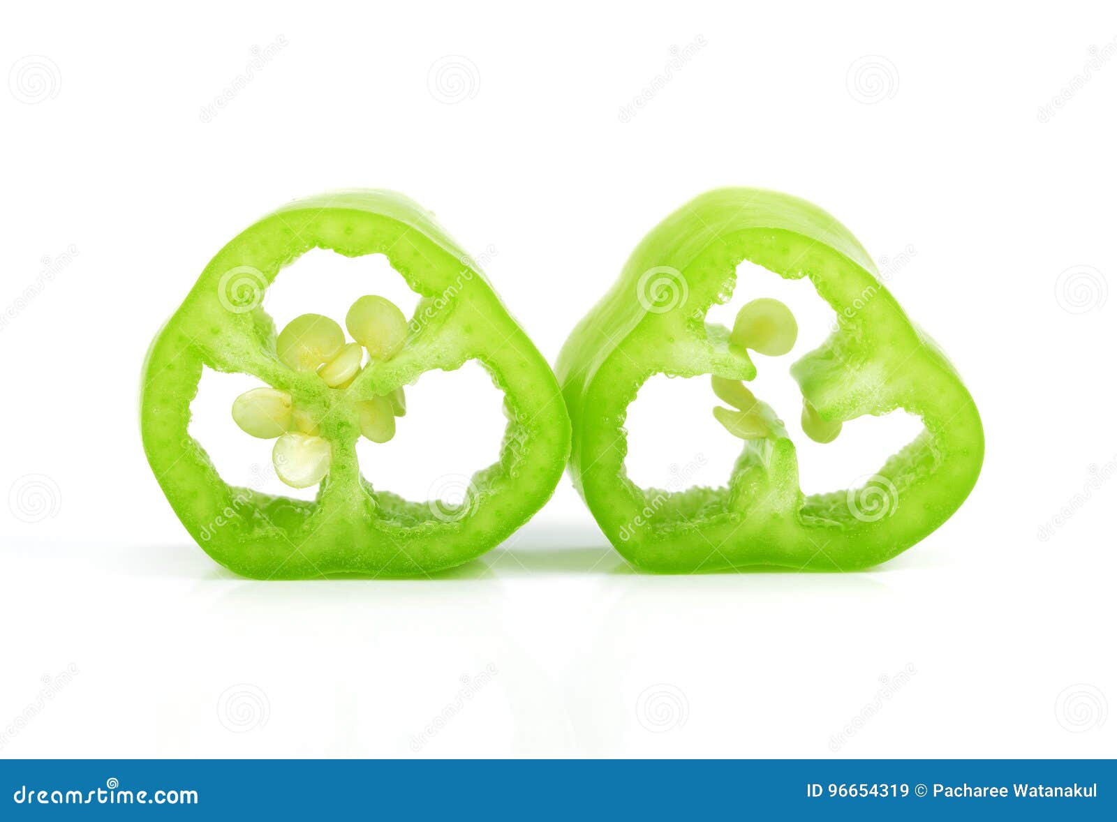 Green Pepper Slice Isolated on a White Background Stock Image Image