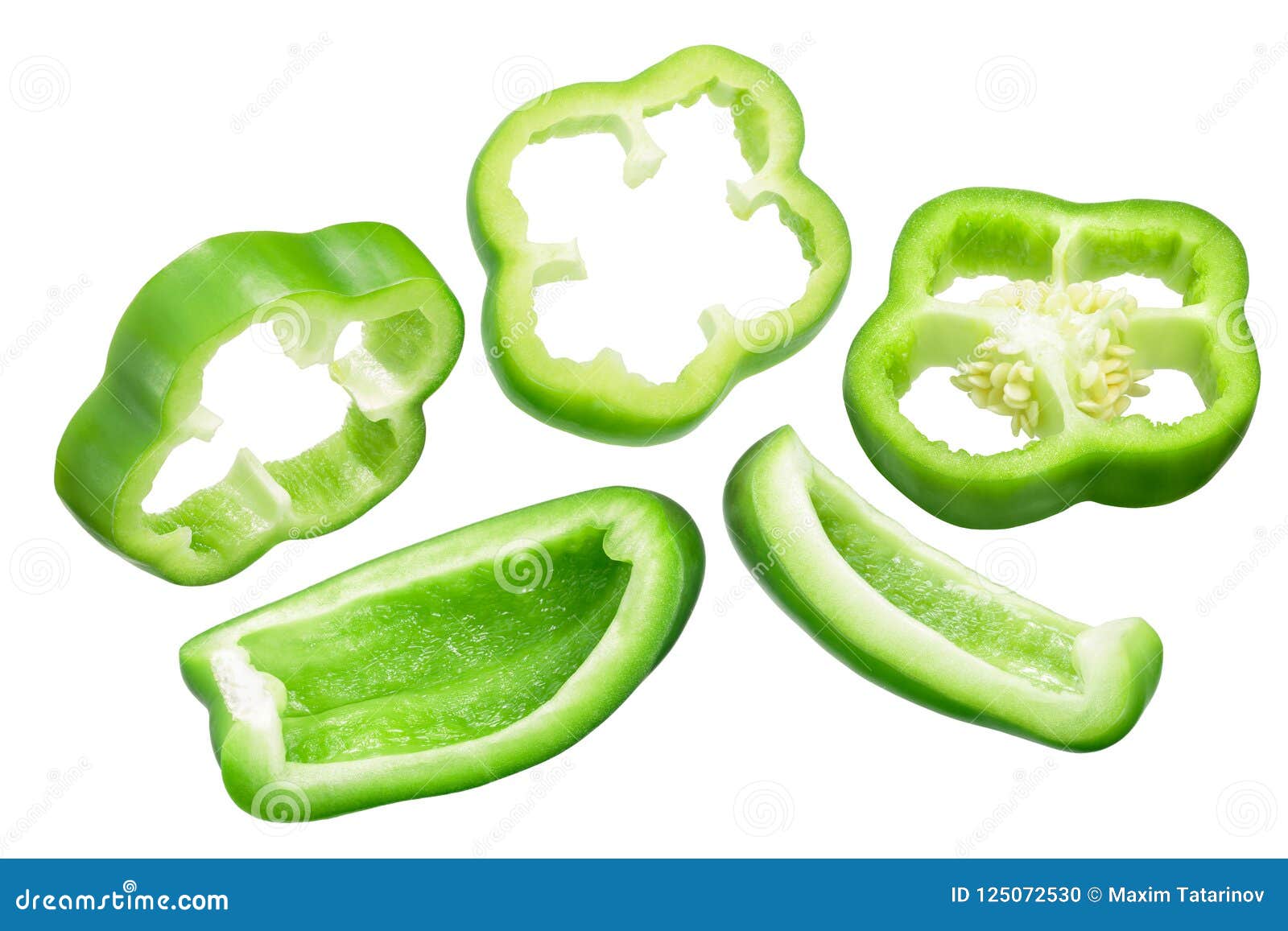 Green Pepper Slices, Different Cuts Stock Photo Image of isolated, pepper 125072530