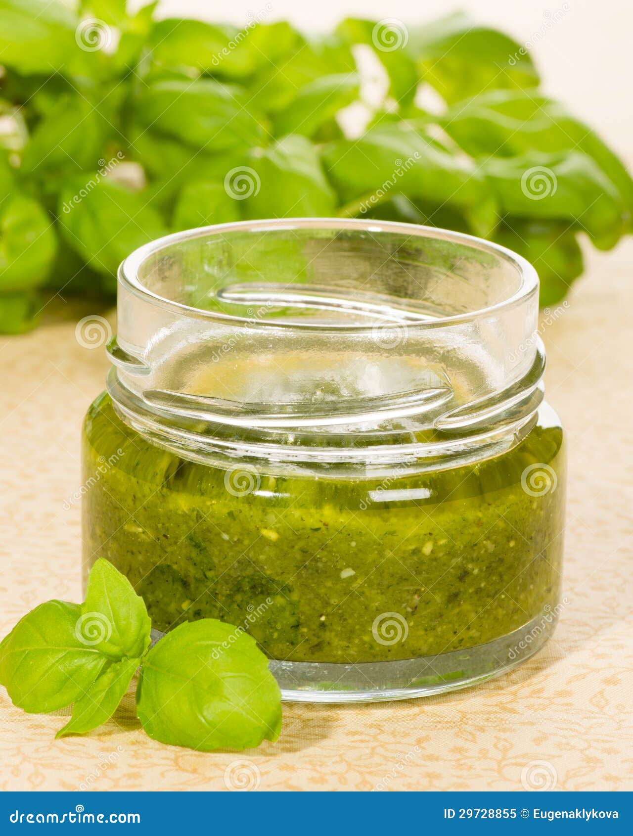 Green pesto in a jar stock image. Image of nuts, fresh 29728855