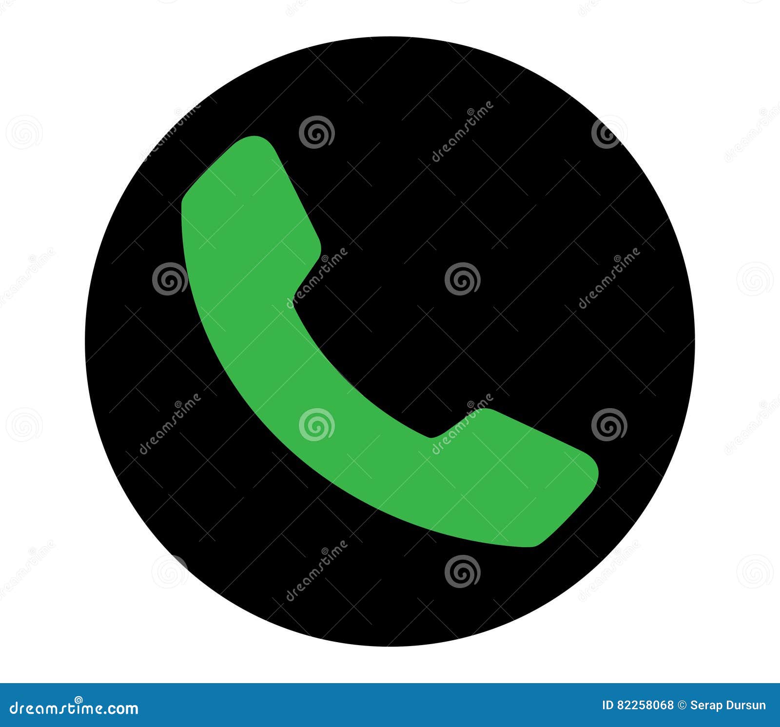 Green Phone Icon stock illustration. Illustration of flat 82258068