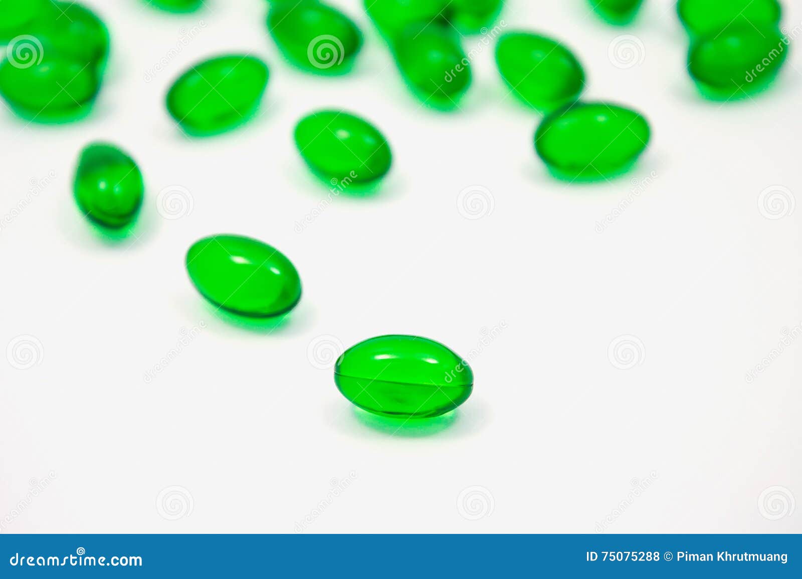 Green Pills Soft Gel Capsule Isolated on White Stock Photo Image of pills, closeup 75075288