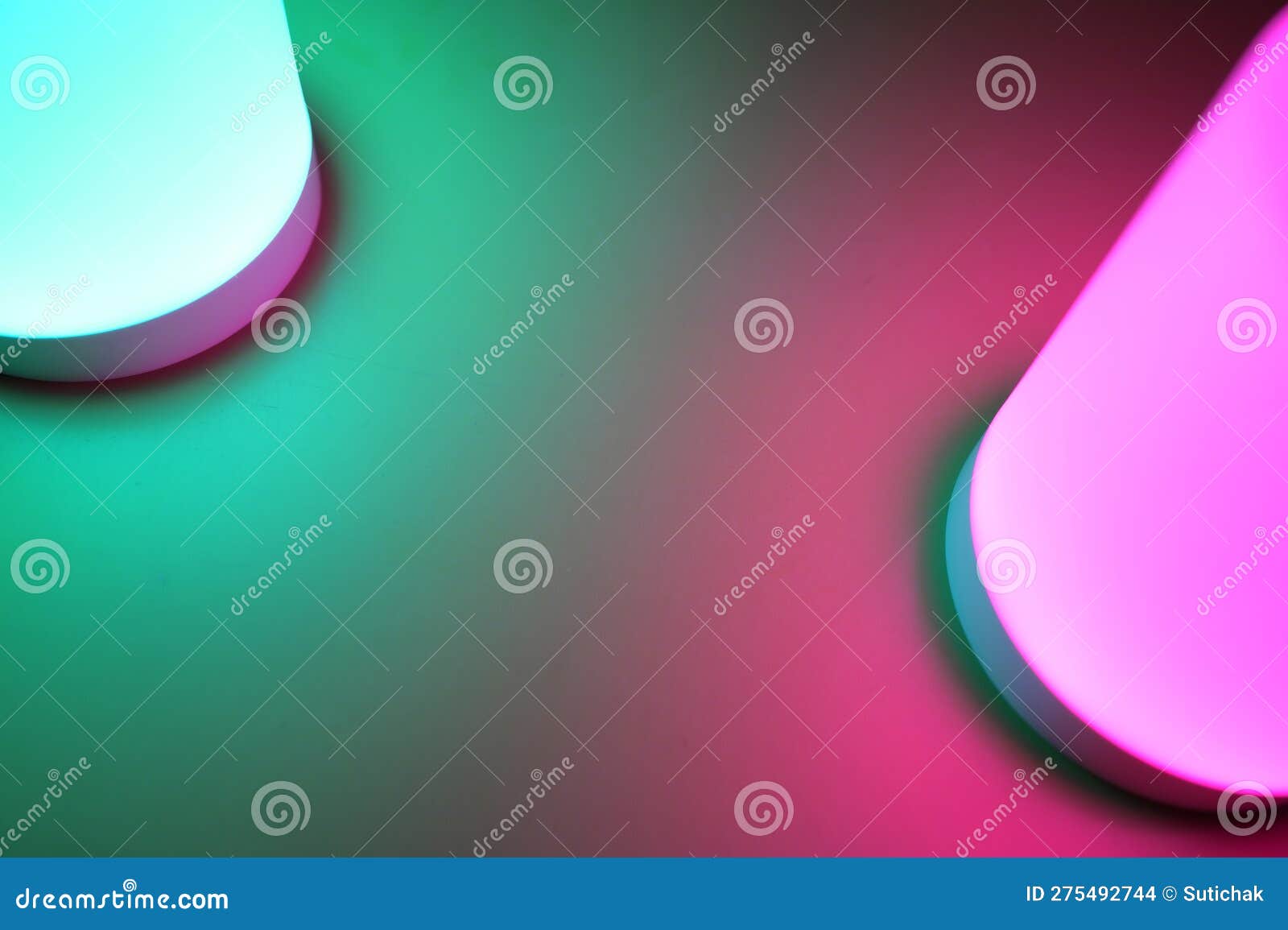 Close Up Green and Pink Light, Neon Colourful Background Stock Photo